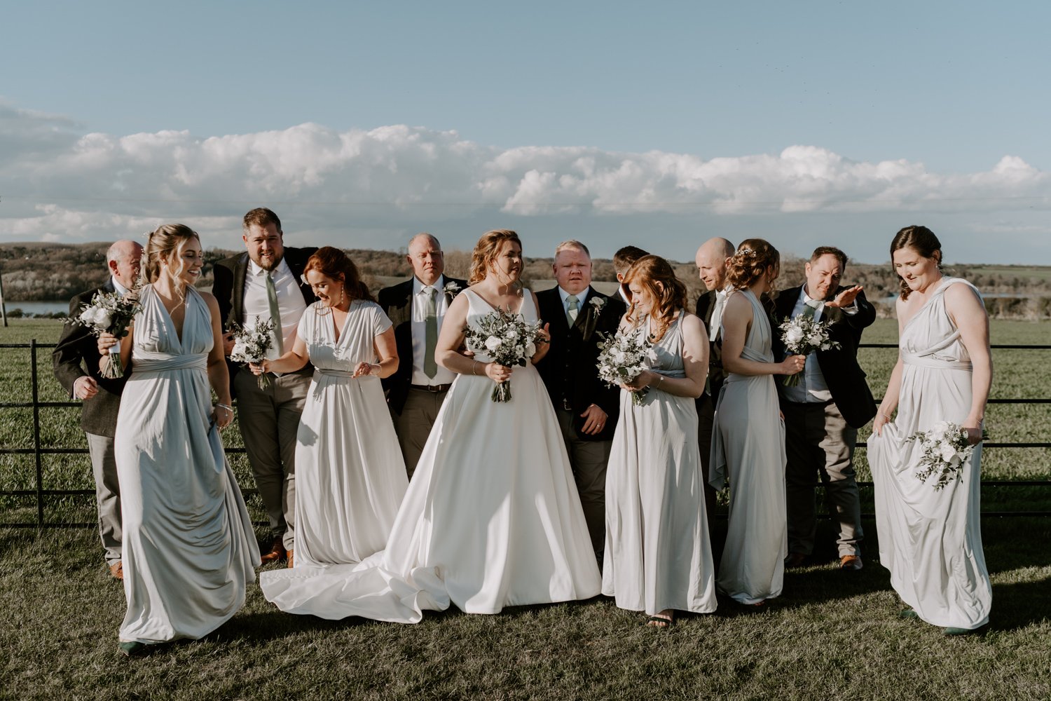 wedding group photo Halfmoon farm wedding Hambleton