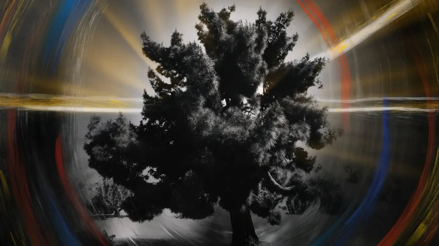What is close is not always near...like our thoughts, memories, imagination, and our electromagnetic-field hearts hovering from another place beyond the touch and between the spaces. 

#thelightning #underwesternskies #multimediumart #tyche #likethun