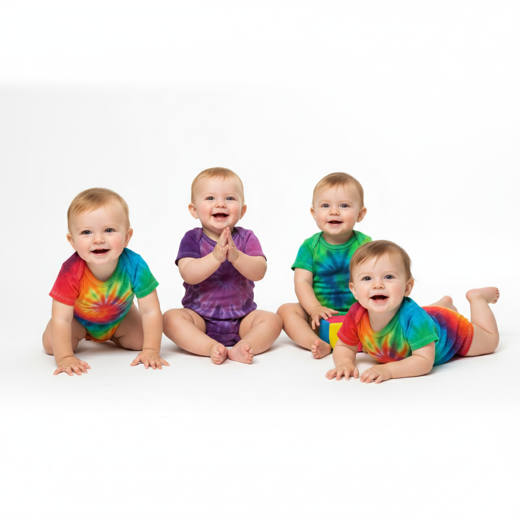 Tie Dyed Baby Onesie, Hand Dyed, Made to Order
