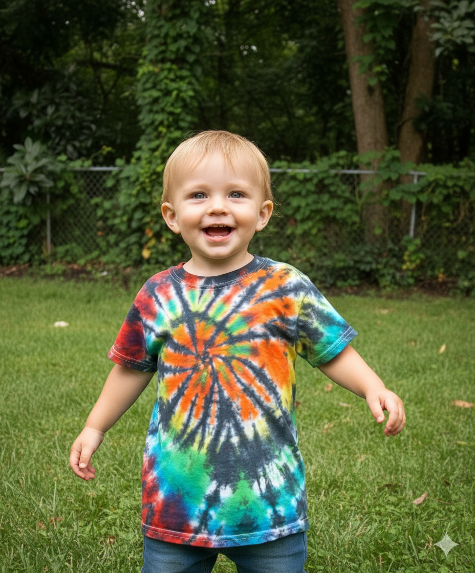 Children's Tie Dye Shirt, Hand Dyed, Made to Order