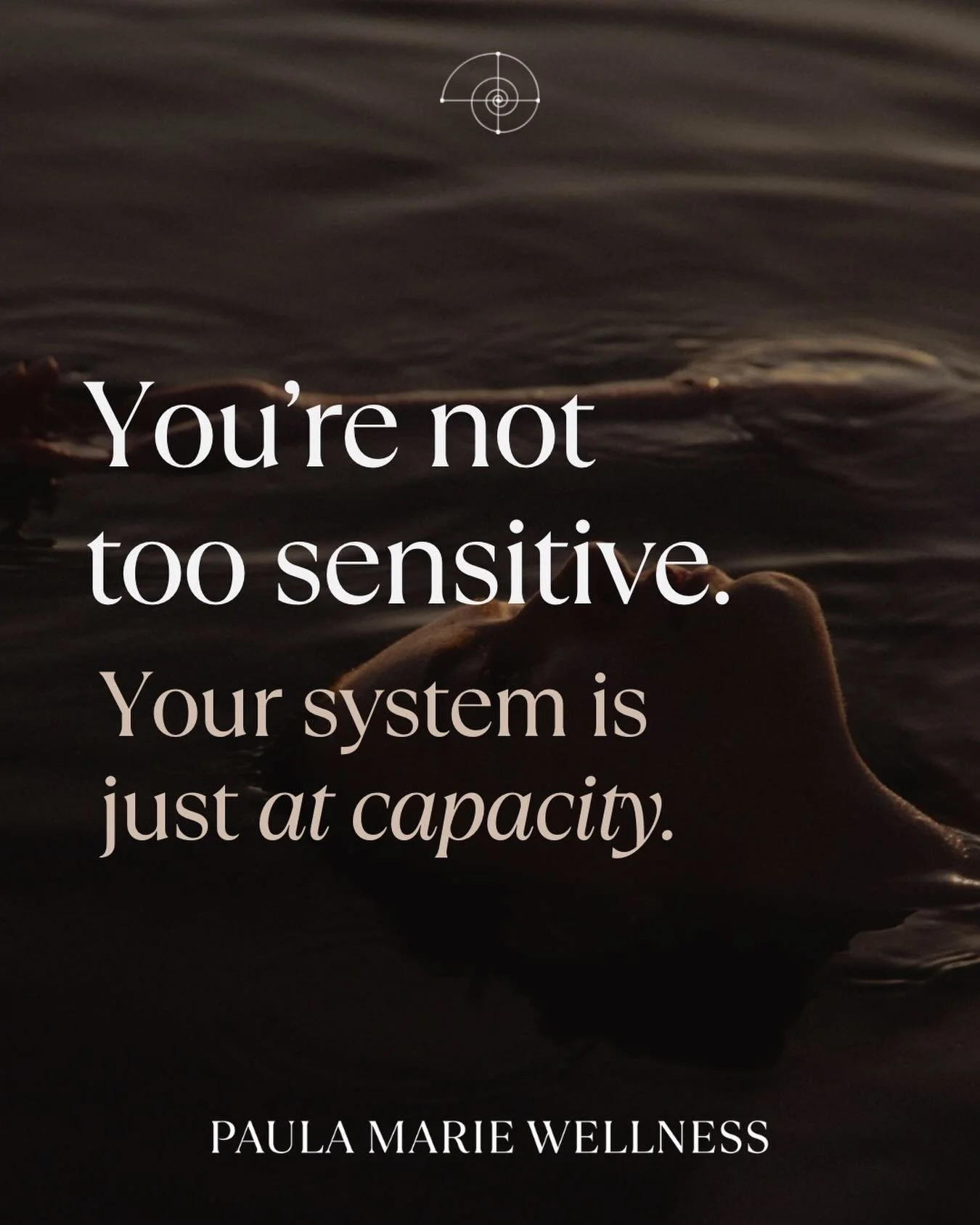 Sensitivity is a threshold. 

And when we can stop looking at our sensitivity as concrete evidence of who we ARE. 

And instead, evidence for our systems capacity. 

This is where things can begin to shift. 

The reality is&hellip; you&rsquo;re not &