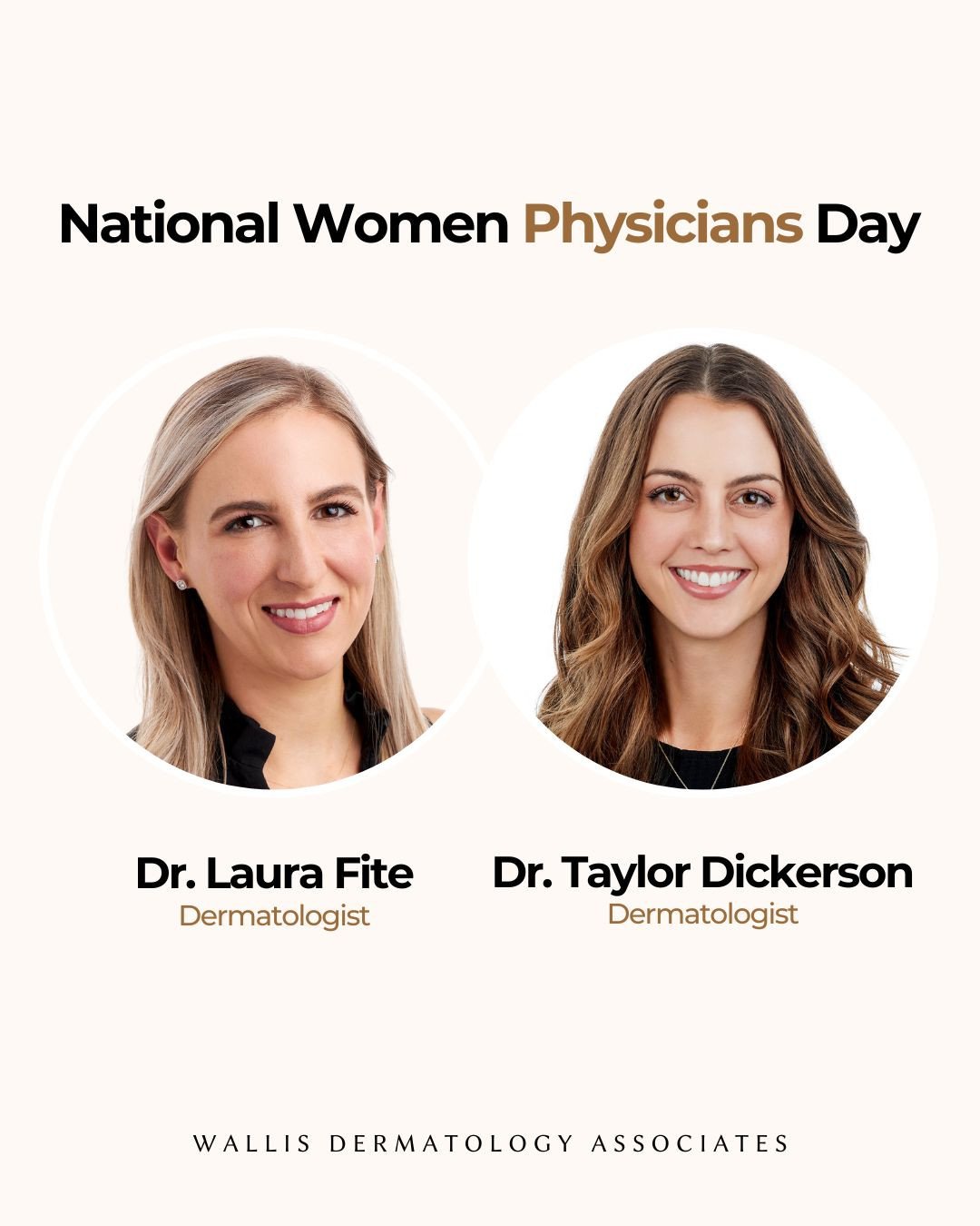 Today, on National Women Physicians Day, we celebrate the incredible contributions of Dr. Laura Fite and Dr. Taylor Dickerson at Wallis Dermatology Associates! 💙 ⁠
⁠
Their dedication, expertise, and compassionate care inspire us all. Thank you for l