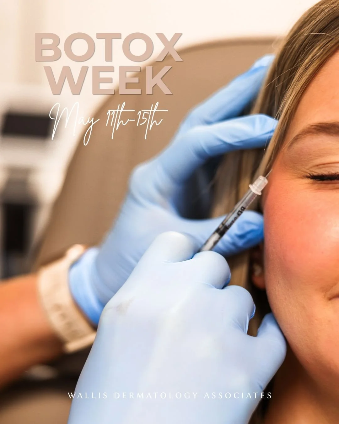 Botox Week is here 💉✨⁠
⁠
Join us at Wallis Dermatology Associates May 11&ndash;May 15 for exclusive Botox specials you won&rsquo;t want to miss. Whether you&rsquo;re maintaining your results or trying Botox for the first time, it&rsquo;s the perfect