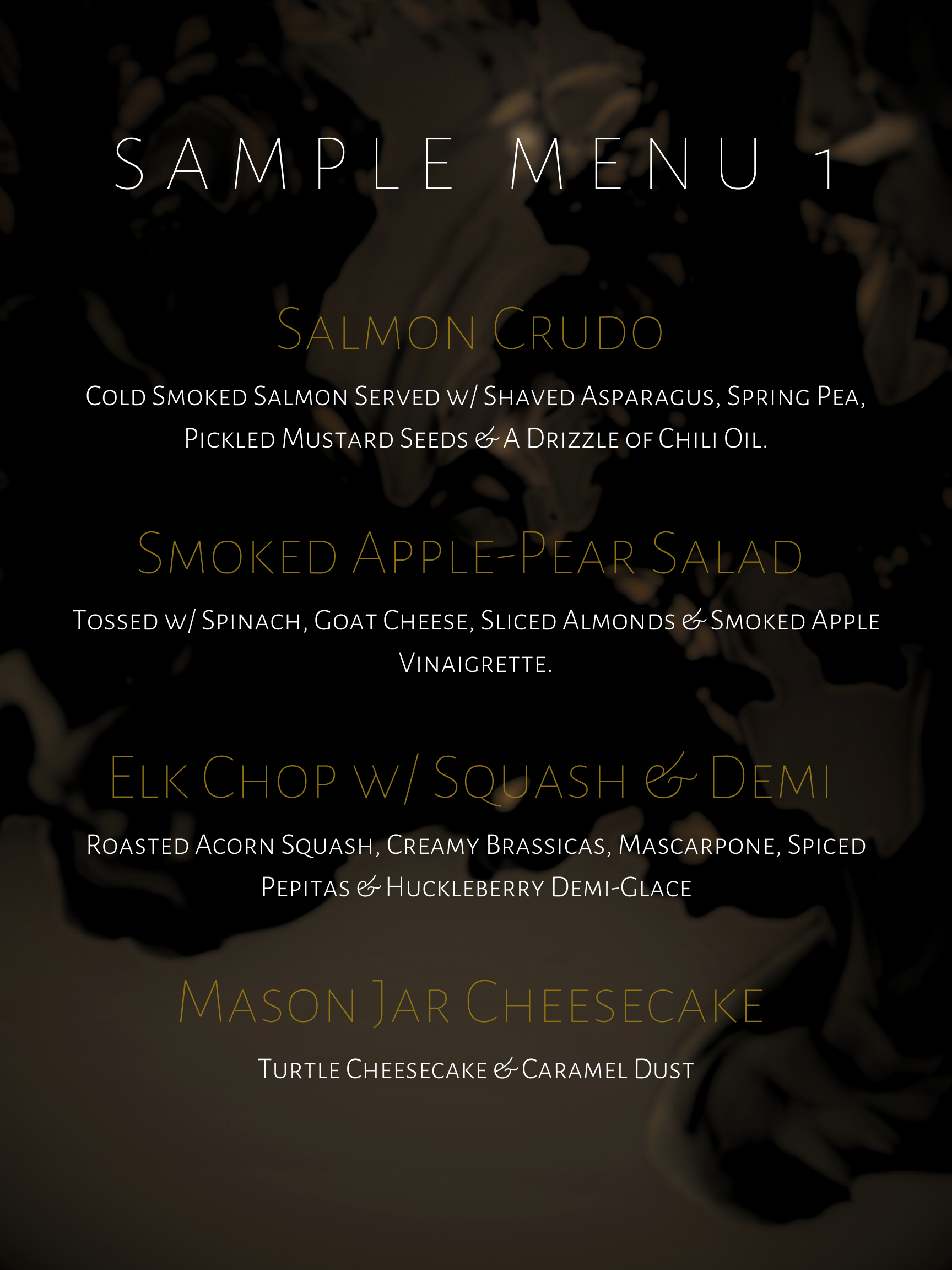 Sample Menu — F &amp; F