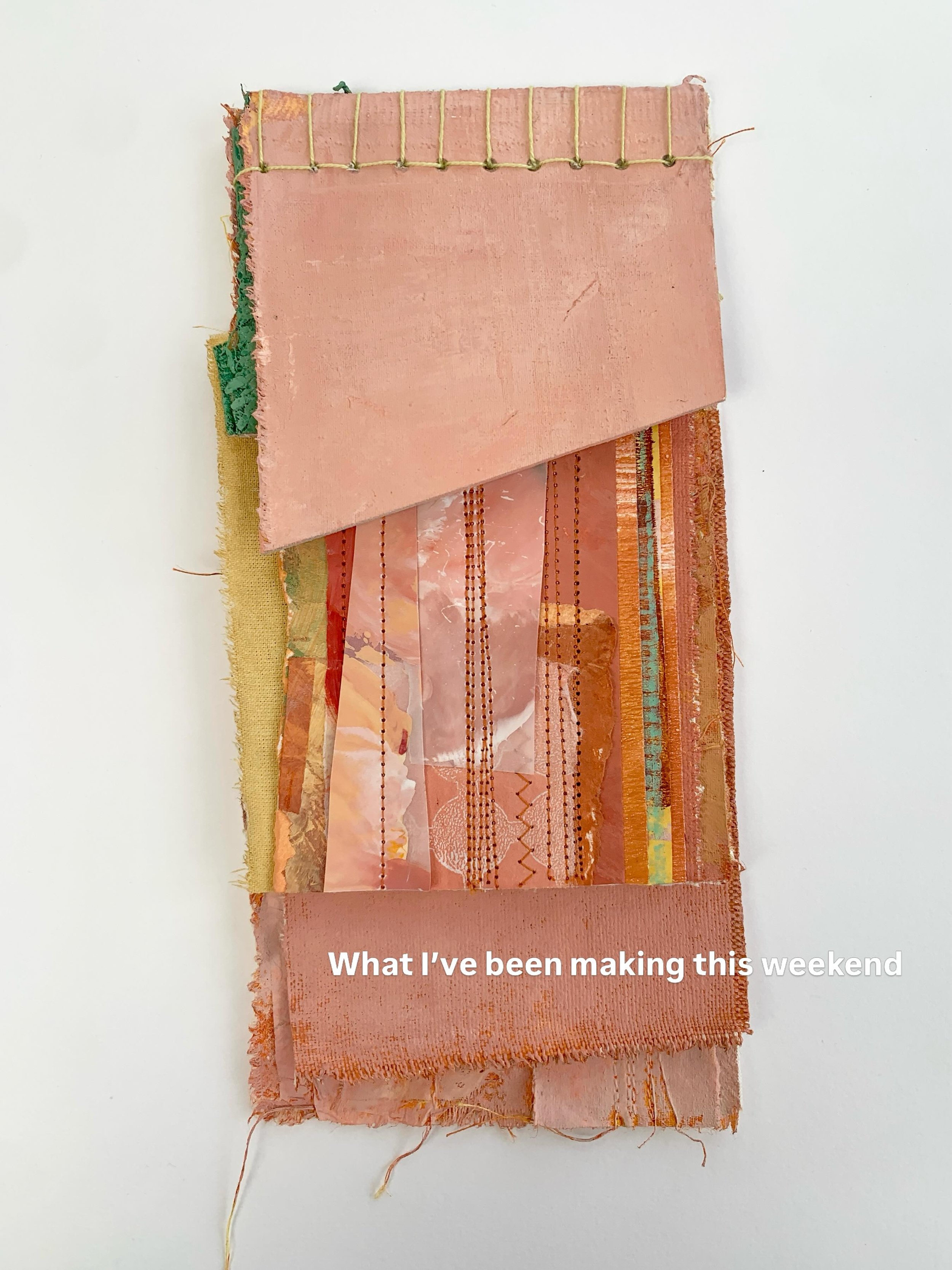 A few glimpses from the studio this weekend.

I&rsquo;ve had the idea that I want to try stab binding my layers for a while now so finally got to it today. And got the machine out which I always find relaxing. 

Still exploring but liking parts of ho