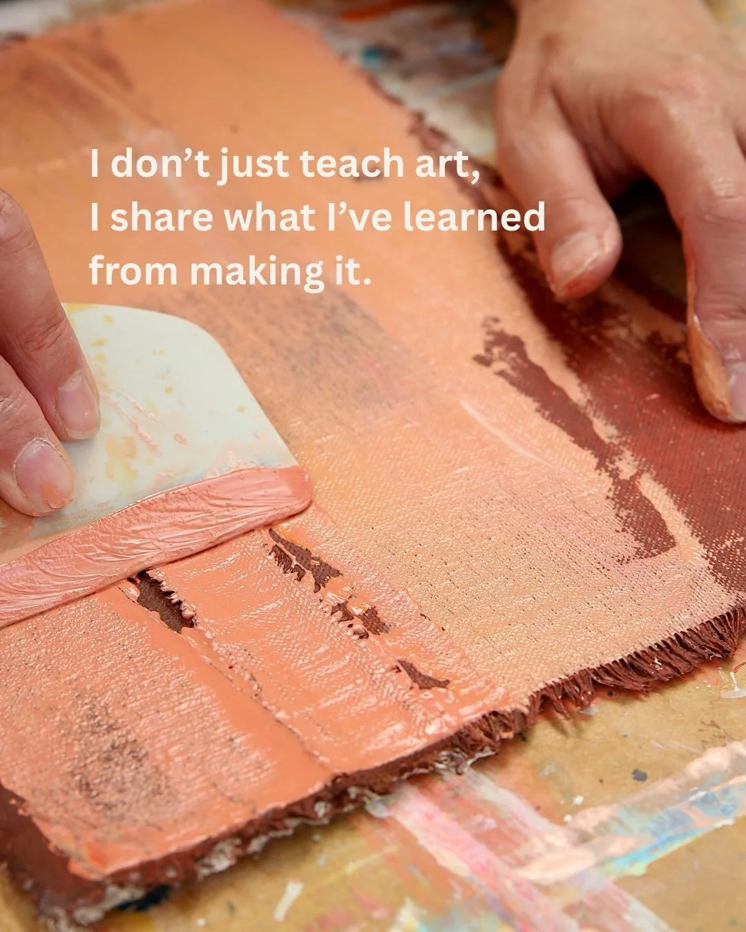 Teaching art is not just about sharing techniques, it&rsquo;s about helping people to wake up their creativity, make with more freedom and connect more deeply, with themselves, their materials and the world around them. 

Through my own practice and 