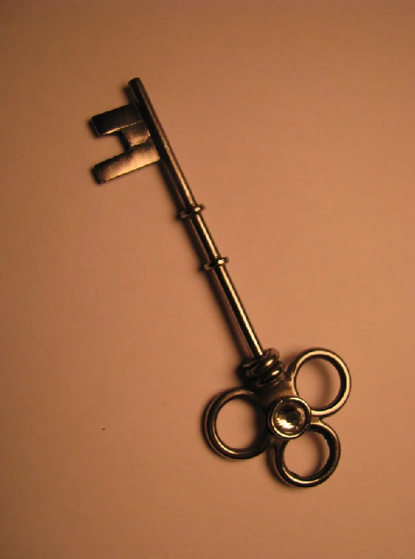 skeleton key on orange background