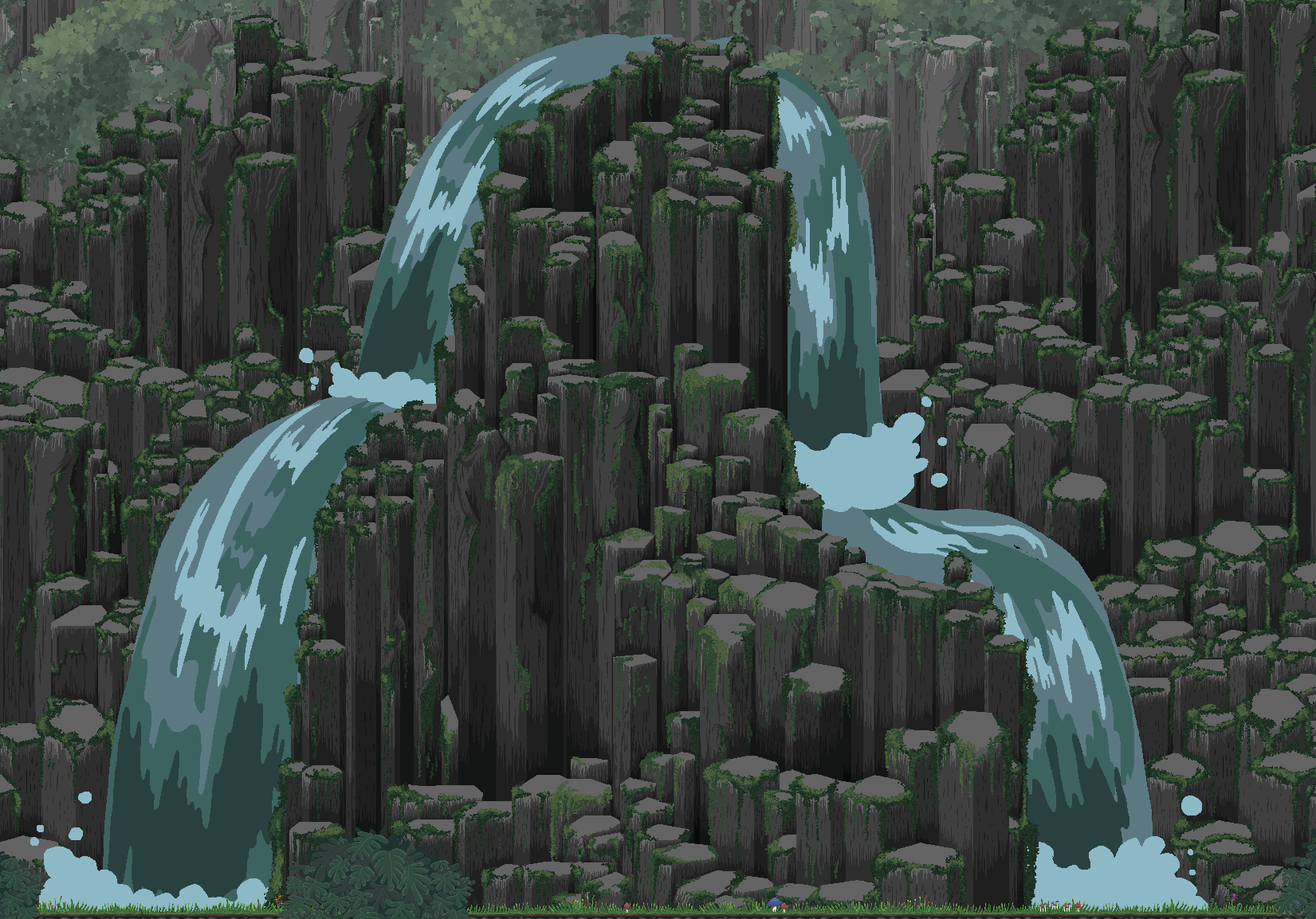 Basalt Bluffs background progress