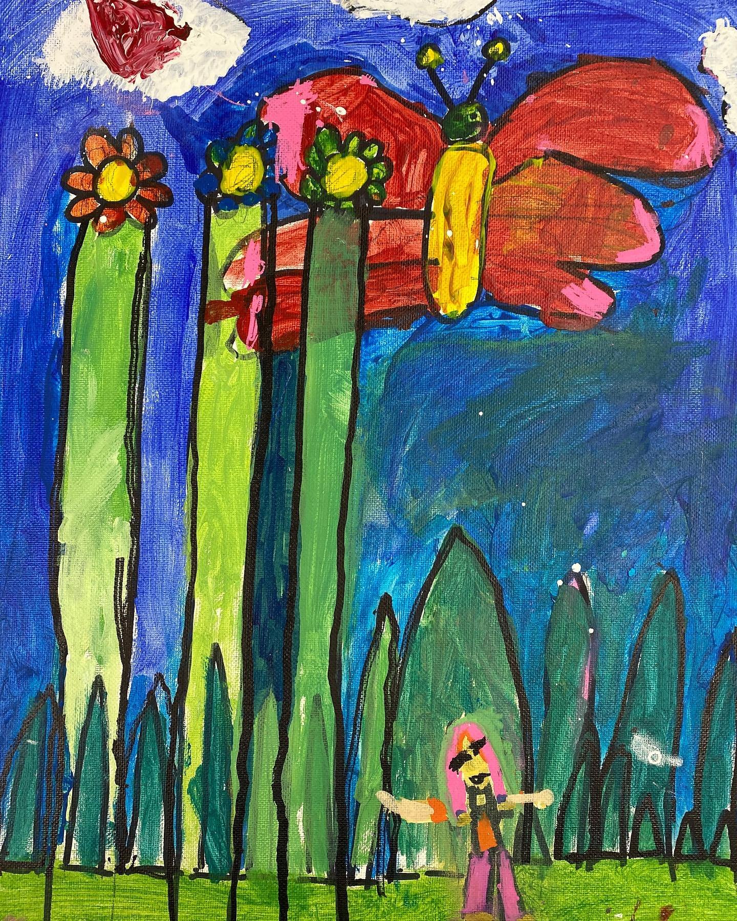 &ldquo;The Earth is&hellip; really big!&rdquo; painting by a second grader