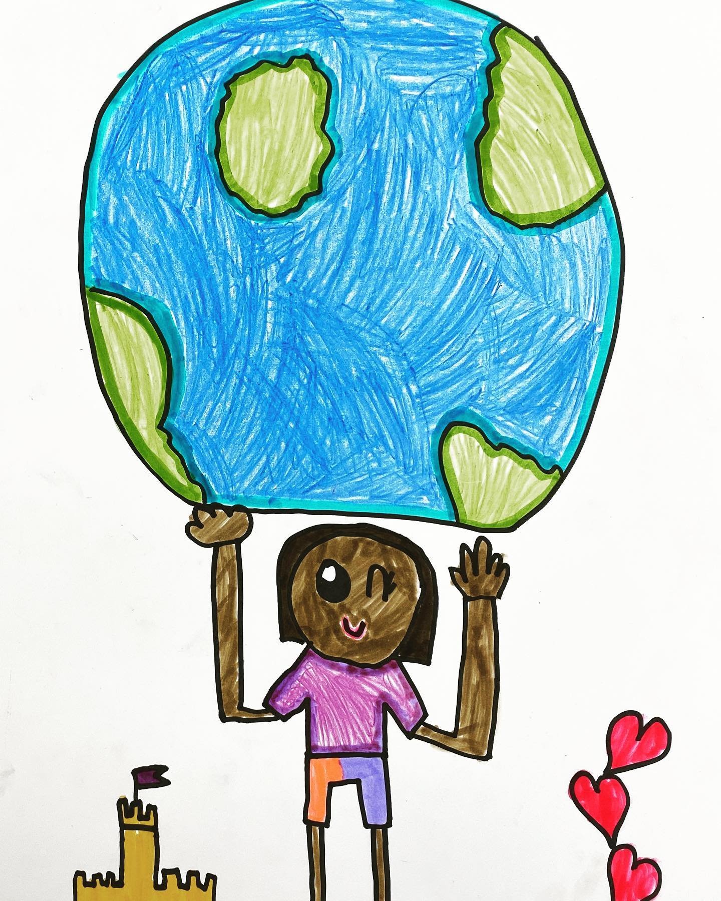 &ldquo;The Earth is&hellip; a ball,&rdquo; drawing by a first grader