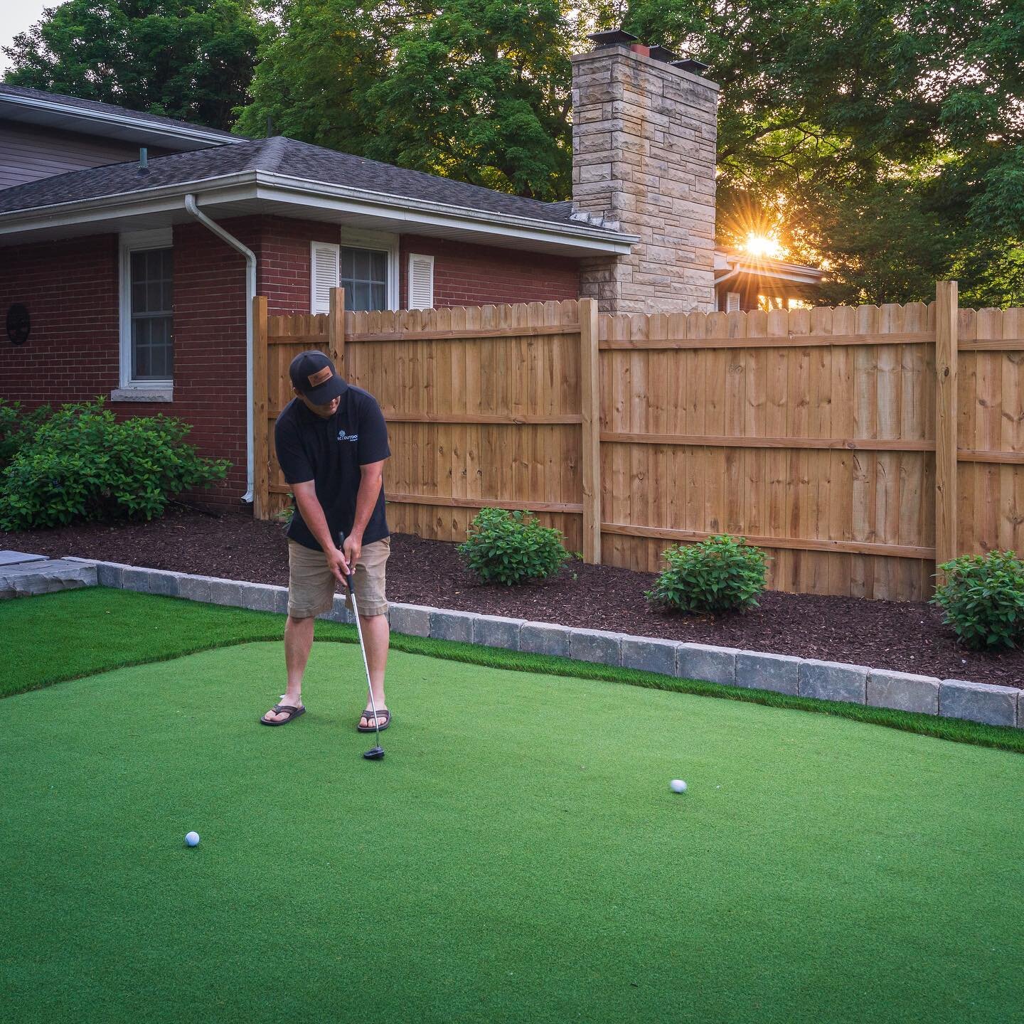 Every outdoor living space should have a putting green! Even if you don&rsquo;t play golf. If it&rsquo;s one thing I&rsquo;ve learned from having one at my house this year, it makes it such an interactive space for everyone, even the kids. A patio is