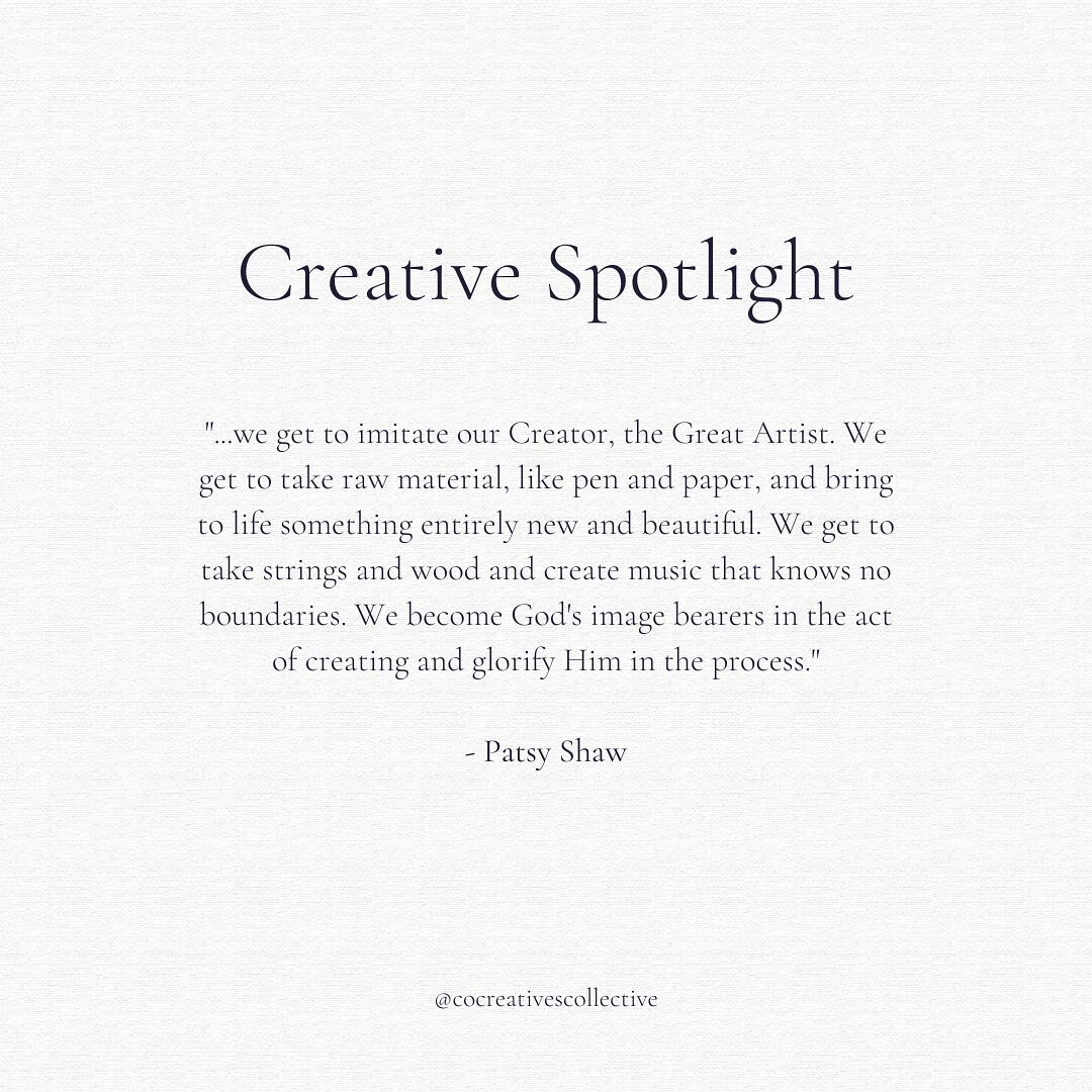 This gold came from @shawmuchart in response to the question, &ldquo;How does creativity draw you closer to God?&rdquo; 

The beginning of our time was marked by a drastic act of creative power born from love. 

As creatives, we&rsquo;re invited into