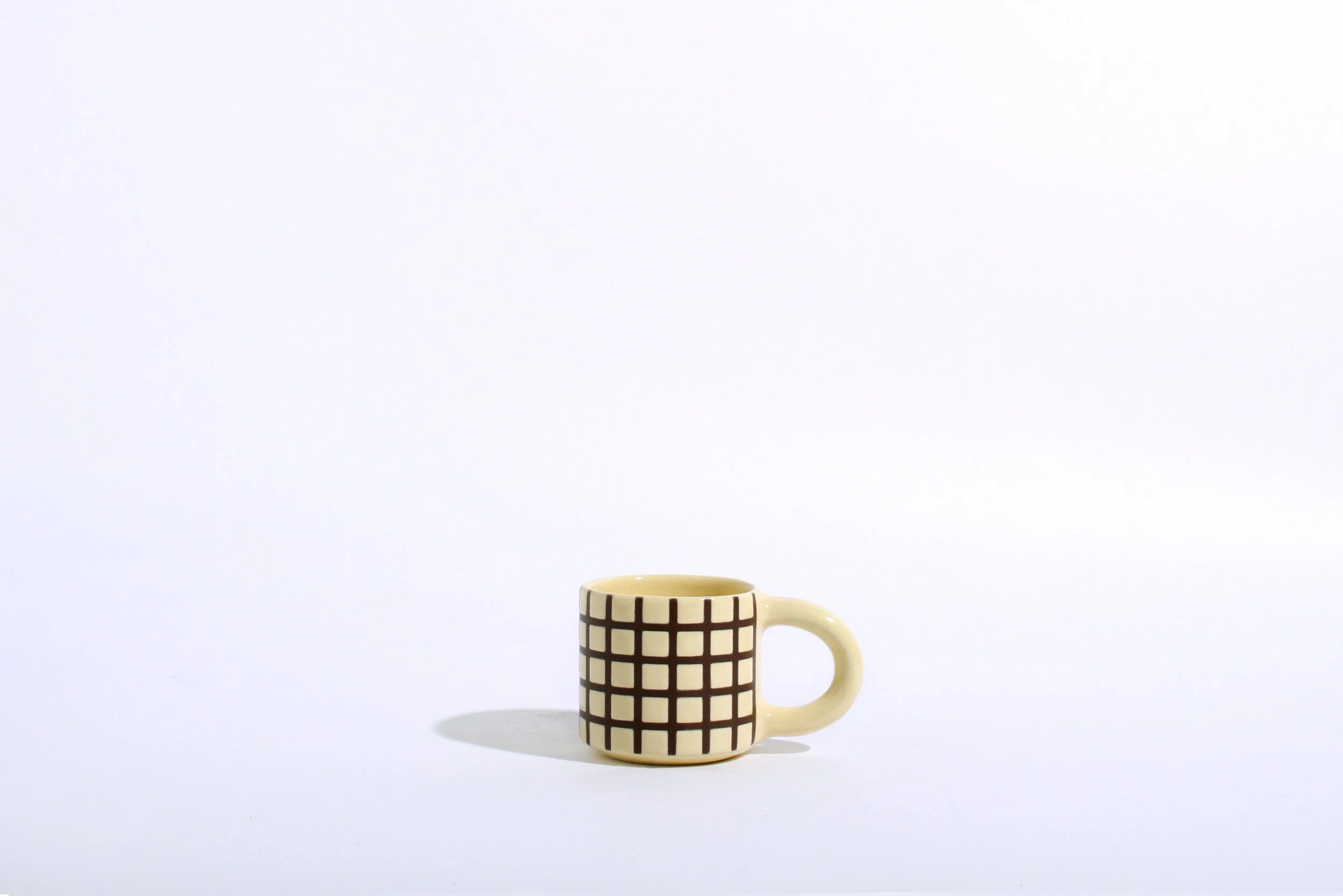Lattice Espresso Mug - Butter/Brown