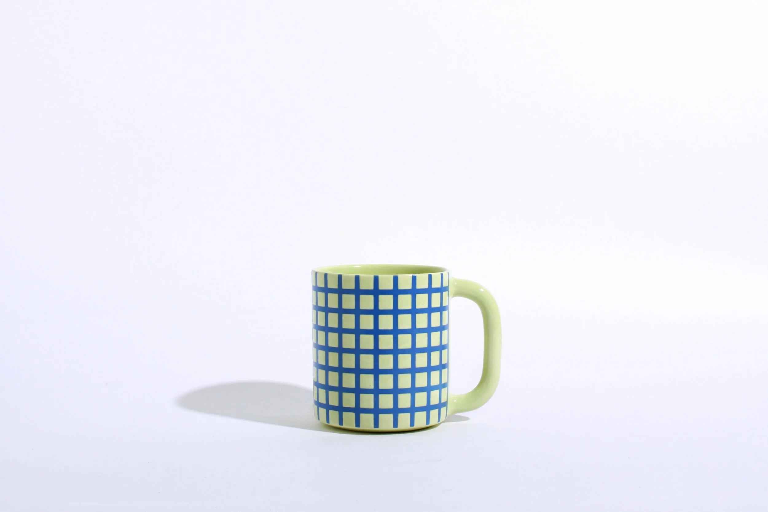 Two Tone Lattice Mug - Honeydew/Blue