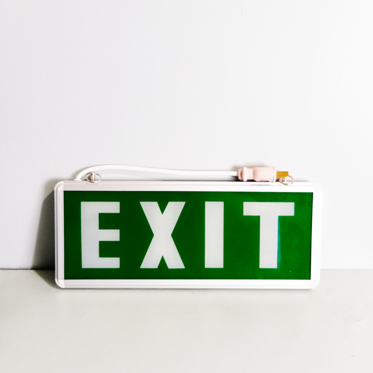 Blazer Fire Extinguisher Exit Sign.png