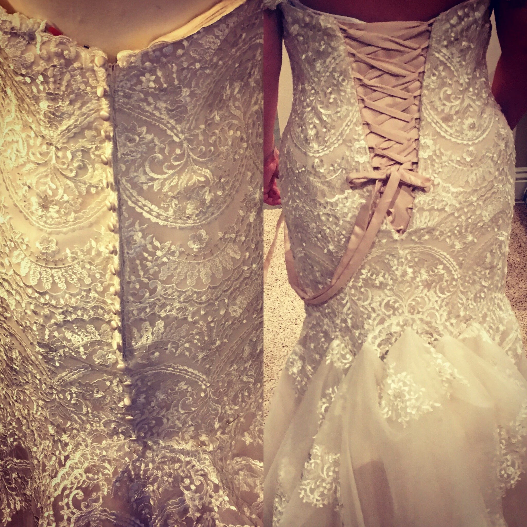 Before and after: created corset back for fit