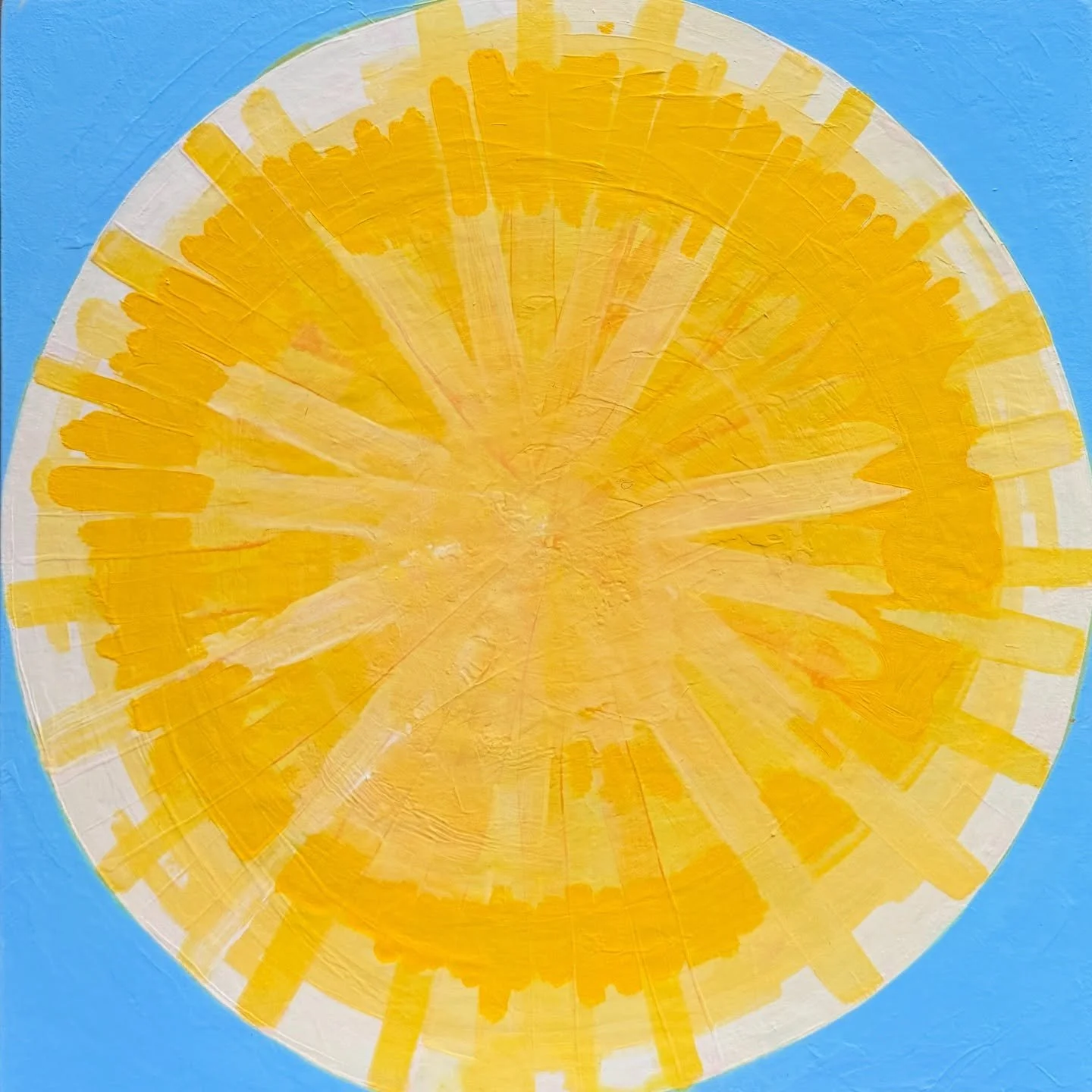 Orb Weaver, 2025
acrylic and flashe on bedsheet over wood panel
24&rdquo; x 24&rdquo;