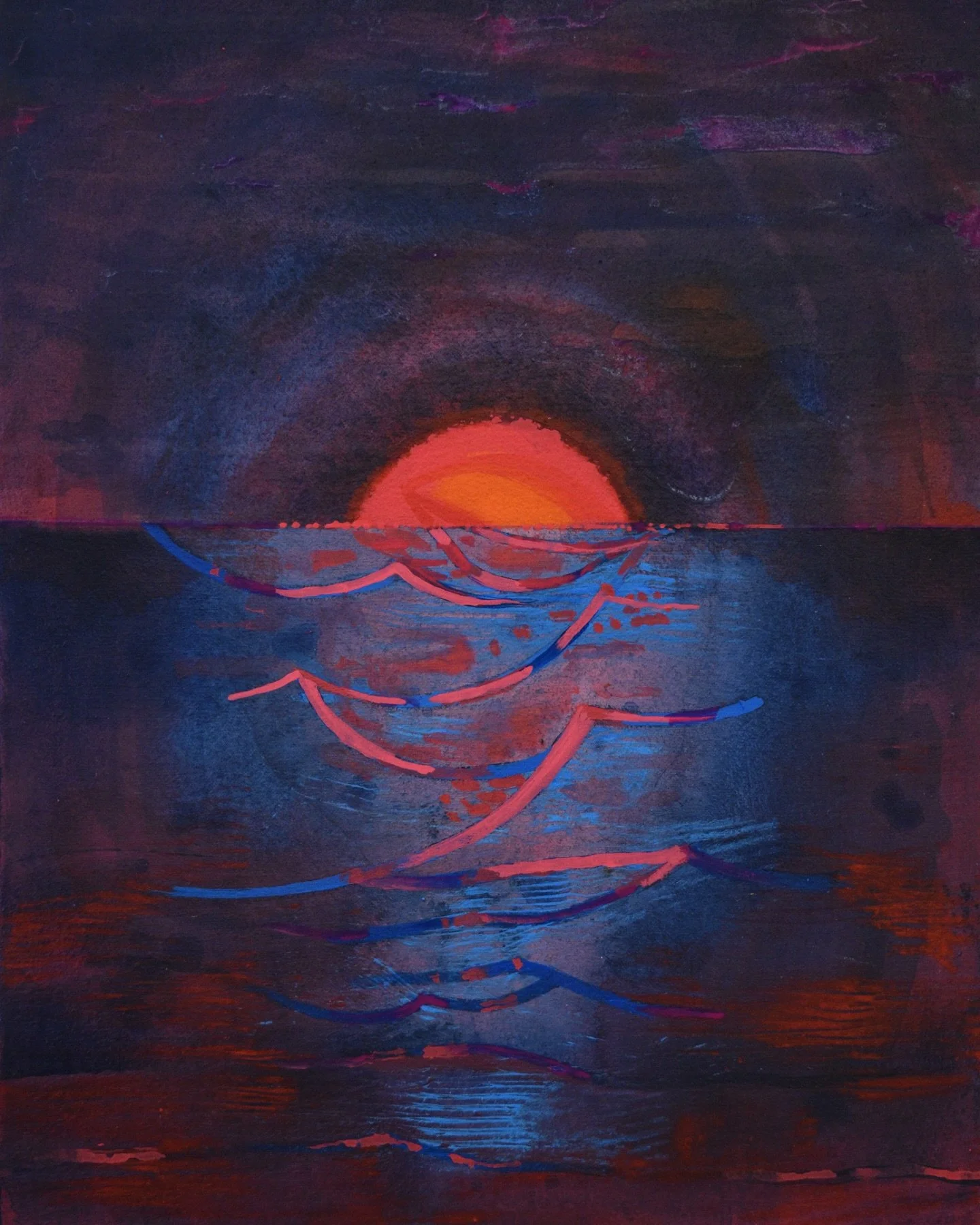 Sunrise Medicine 10
acrylic and flashe on canvas over wood panel
9&rdquo; x 12&rdquo; &mdash; 2025