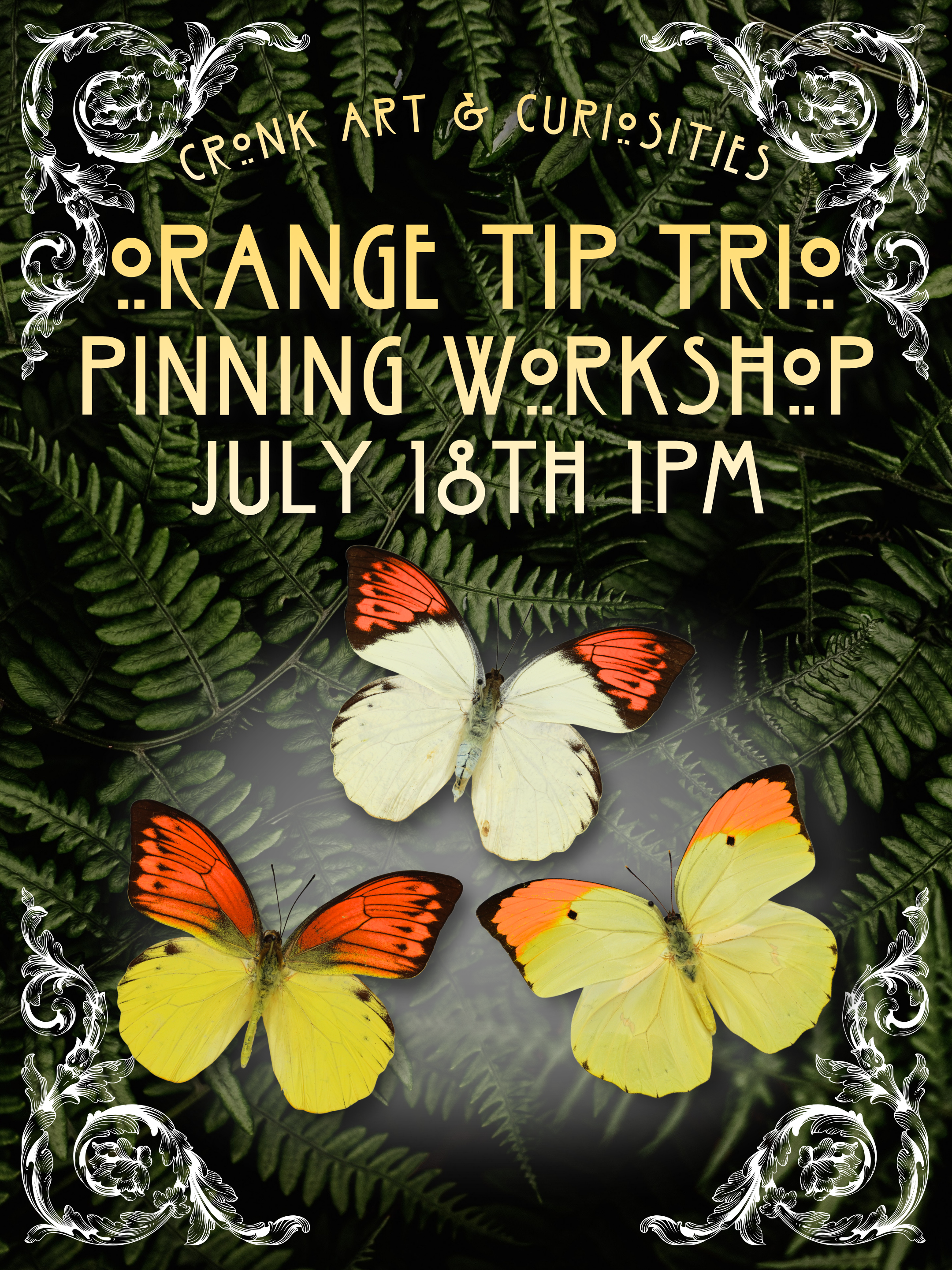 Orange Tip Trio Pinning Workshop | July 18th 1PM