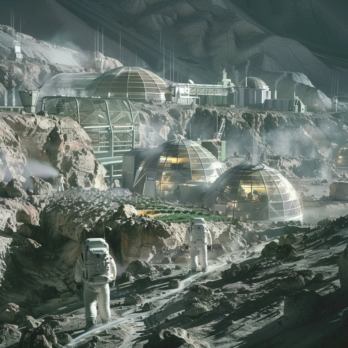 🌑 Outpost Sarva, Lunar South Pole &middot; Year 2056

India&rsquo;s Chandrayaan-3 had once landed here &mdash; alone, silent, and dreaming in the dark. Decades later, its data led to the creation of Regolith Jeev: a genetically engineered myco-plant