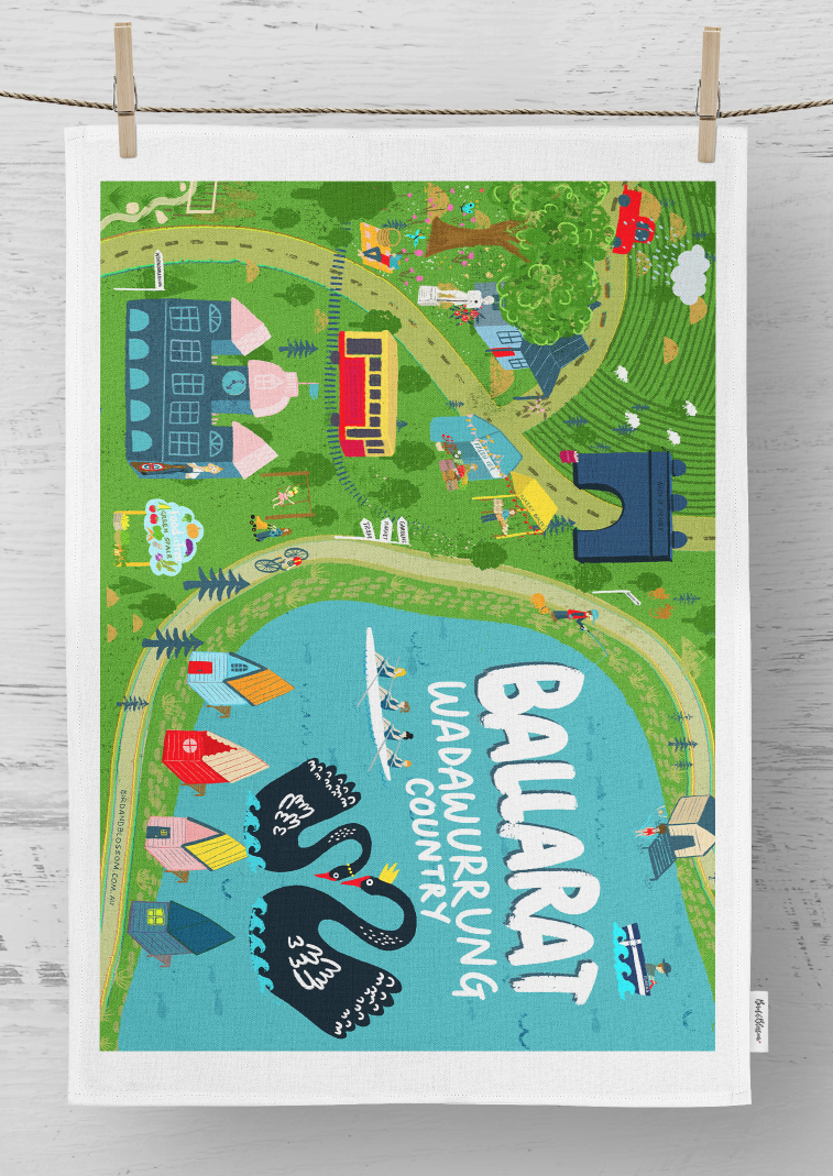 'At the Lake' Tea Towel