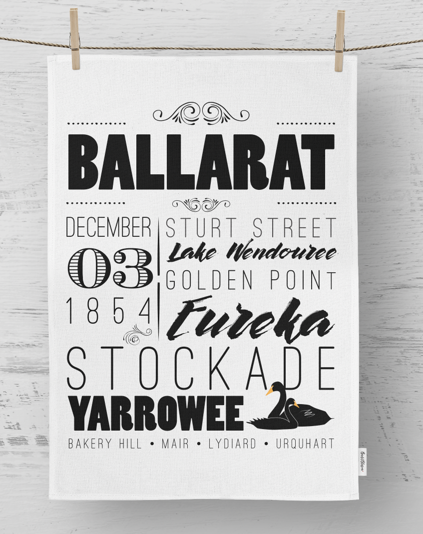 'Typography Ballarat' Souvenir Tea Towel