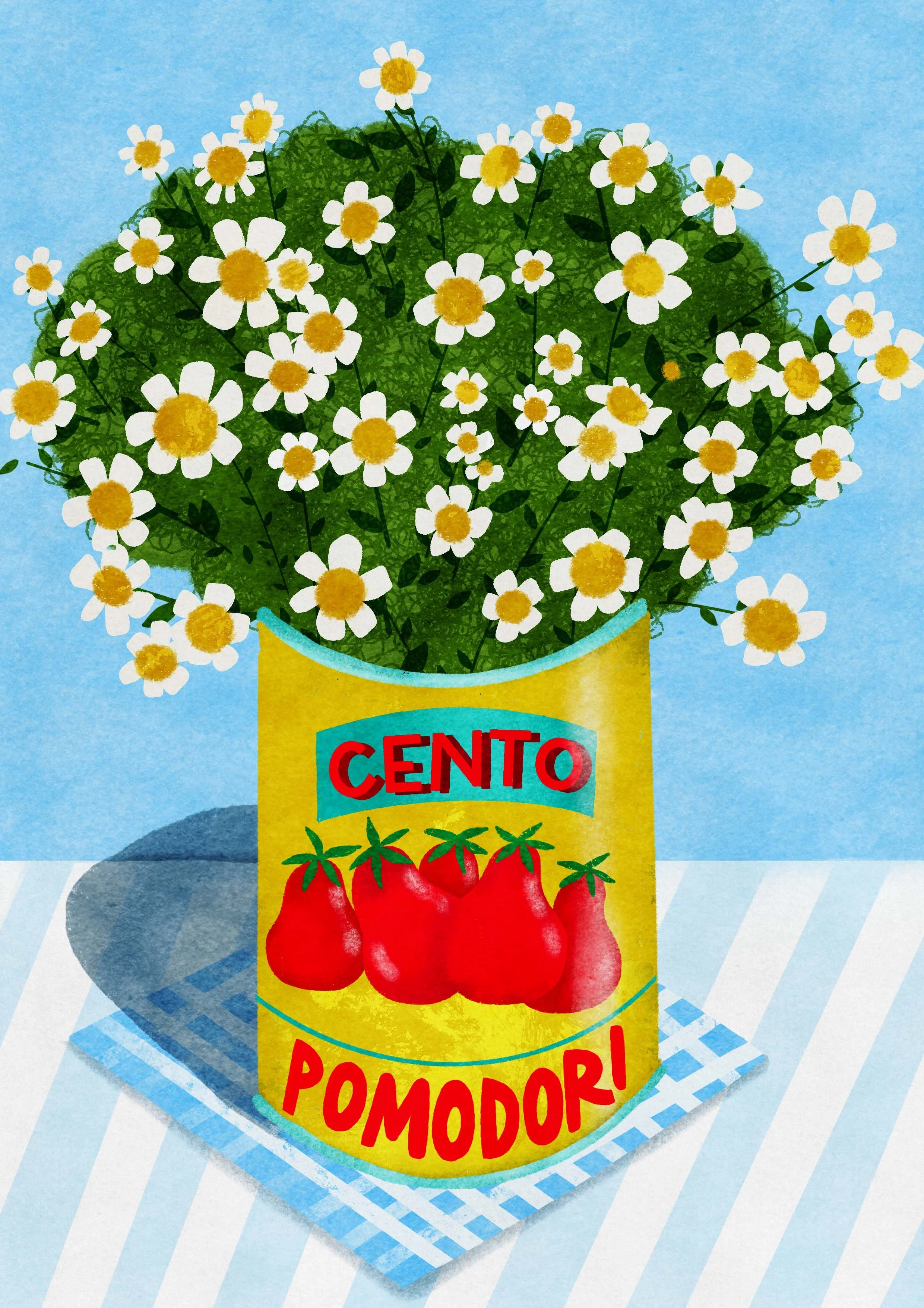 Daisies in Pomodori Tin