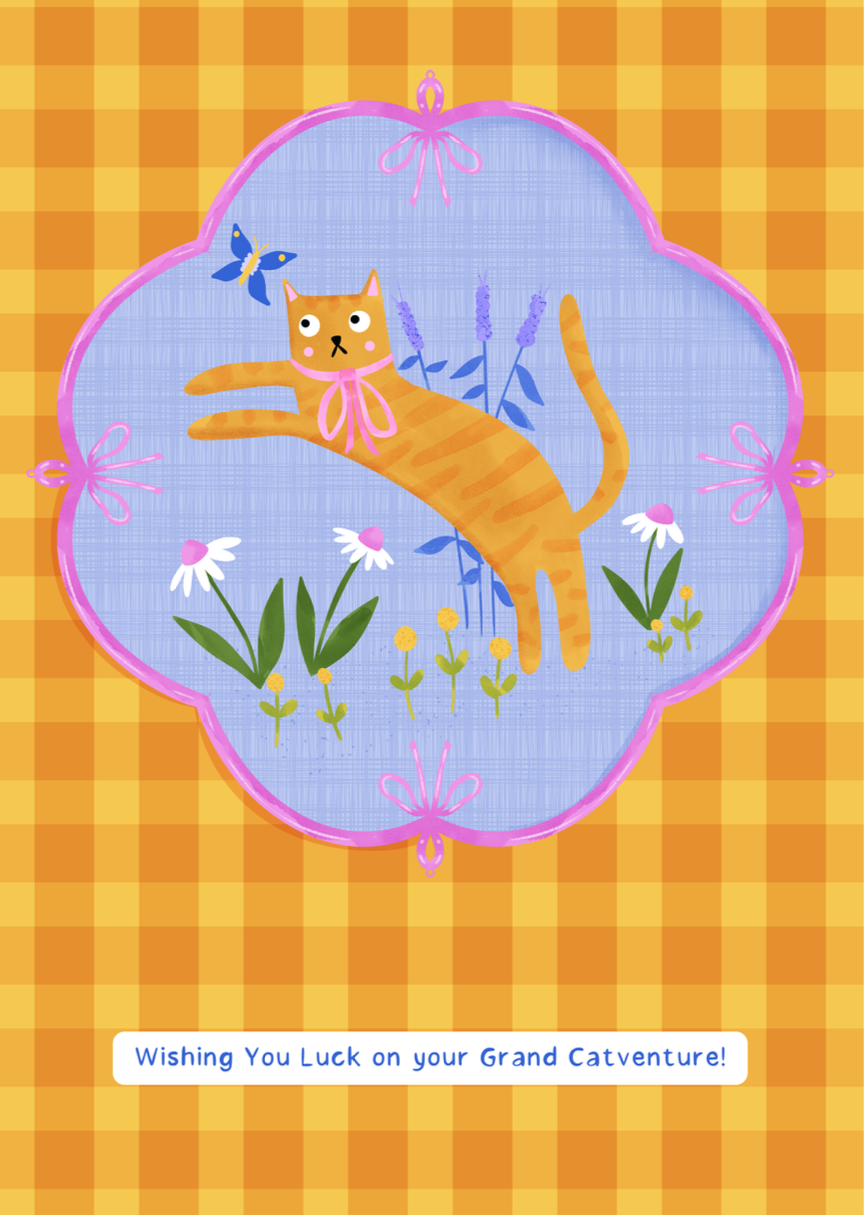 Wishing You Luck Cute Cat Greeting Card