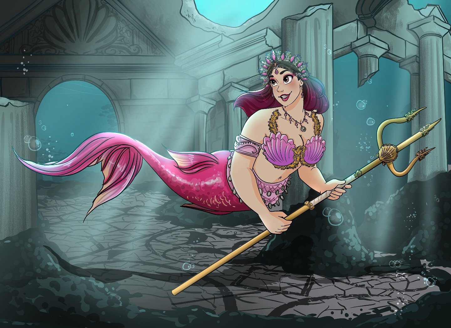 Exploring the ruins of Atlantis&hellip; 🏛️
.
MerMay day 8: Atlantis
.
No one knows exactly where the Court of Nereids live, besides the nereids themselves. Many believe it&rsquo;s Atlantis, &ldquo;but it&rsquo;s in ruin!&rdquo; you might think. Well