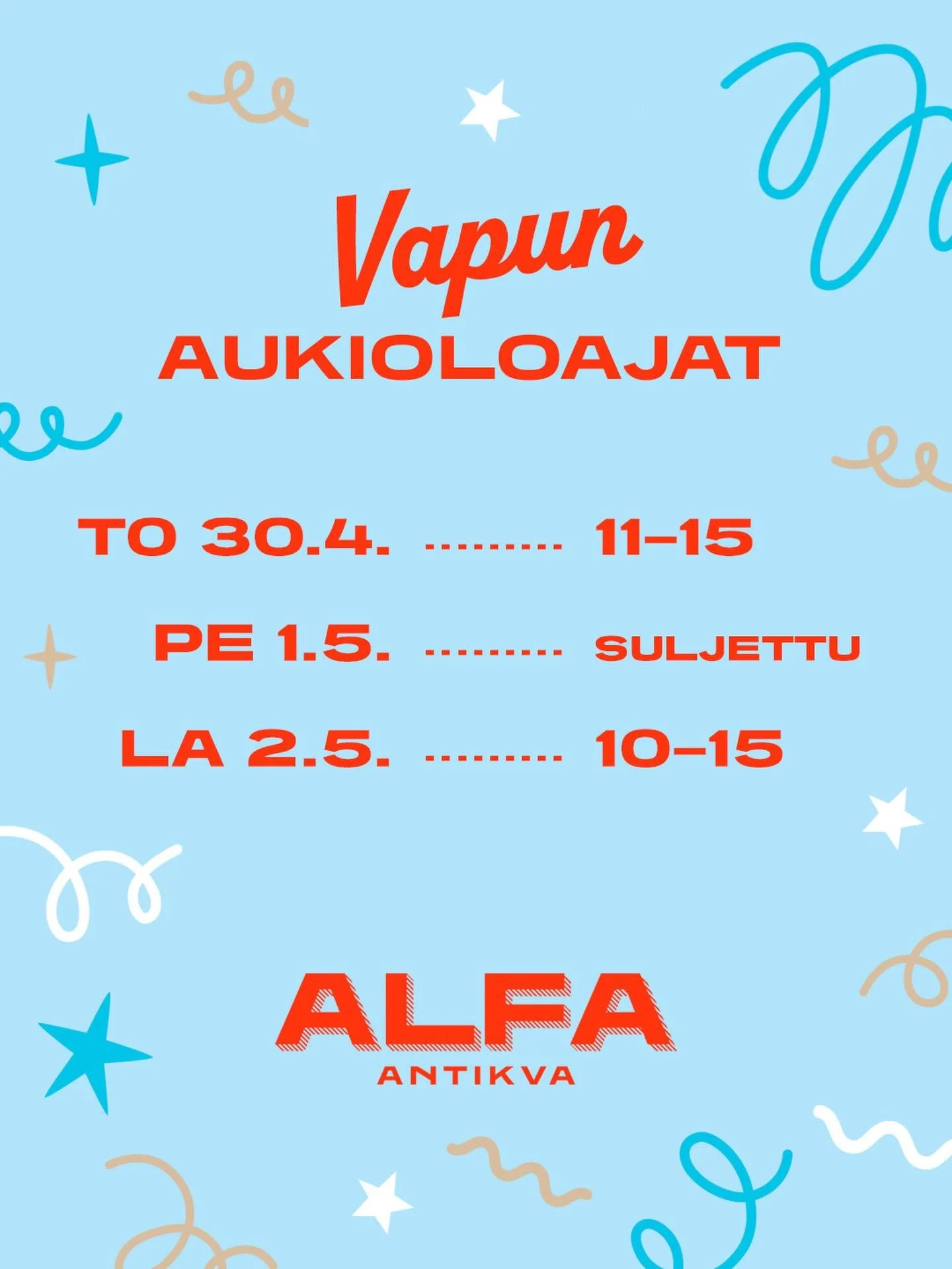 T&auml;n&auml;&auml;n on p&auml;&auml;p&auml;iv&auml;! Ainakin jos meik&auml;lt&auml; kysyt&auml;&auml;n.

Meik&auml; j&auml;&auml; nimitt&auml;in t&auml;m&auml;n p&auml;iv&auml;n j&auml;lkeen pienelle vappuvapaalle ja huomennahan kauppa on auki vaja