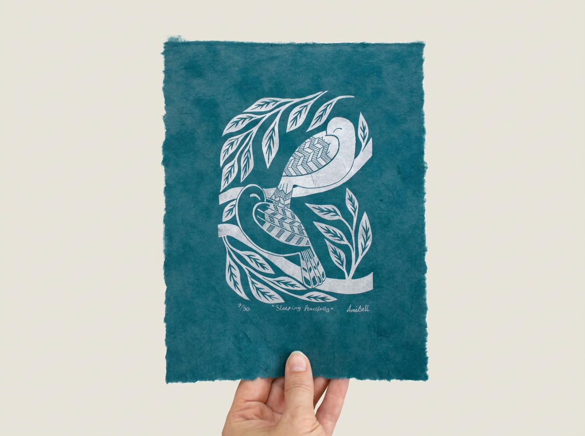 Sleeping Peacefully - Limited Edition Lino Print