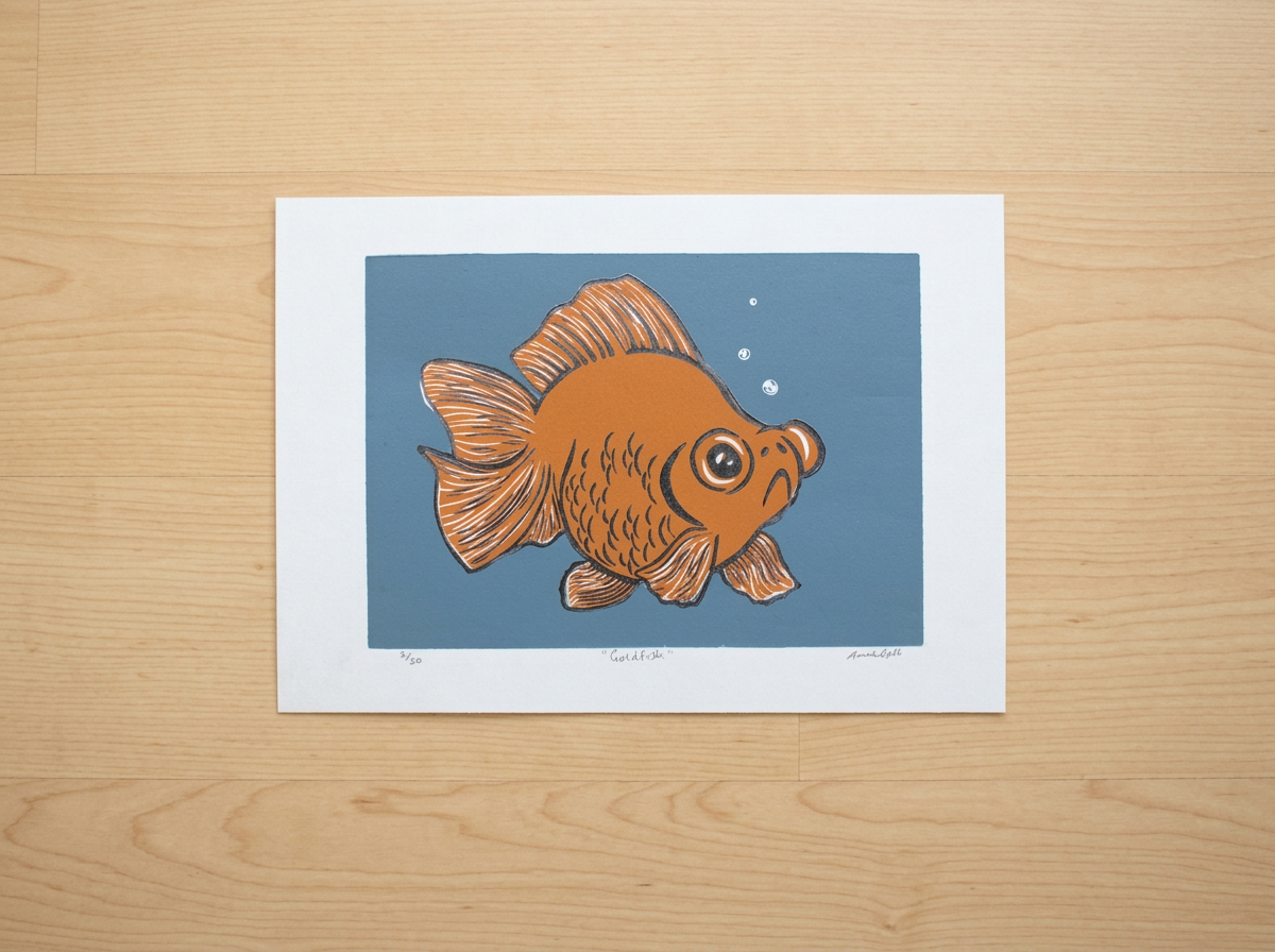 Goldfish - Limited Edition Lino Print