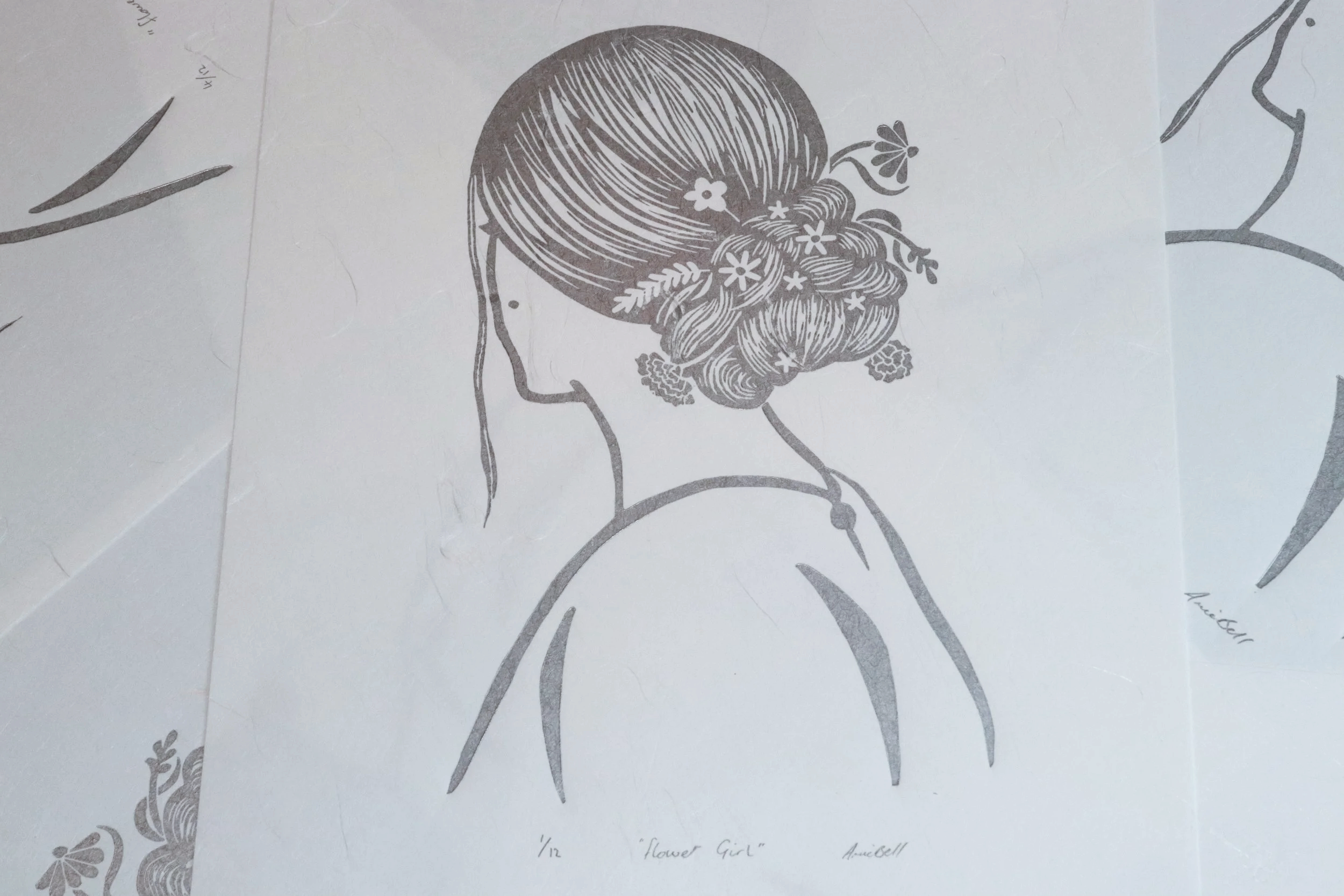 Flower Girl - Limited Edition Lino Print