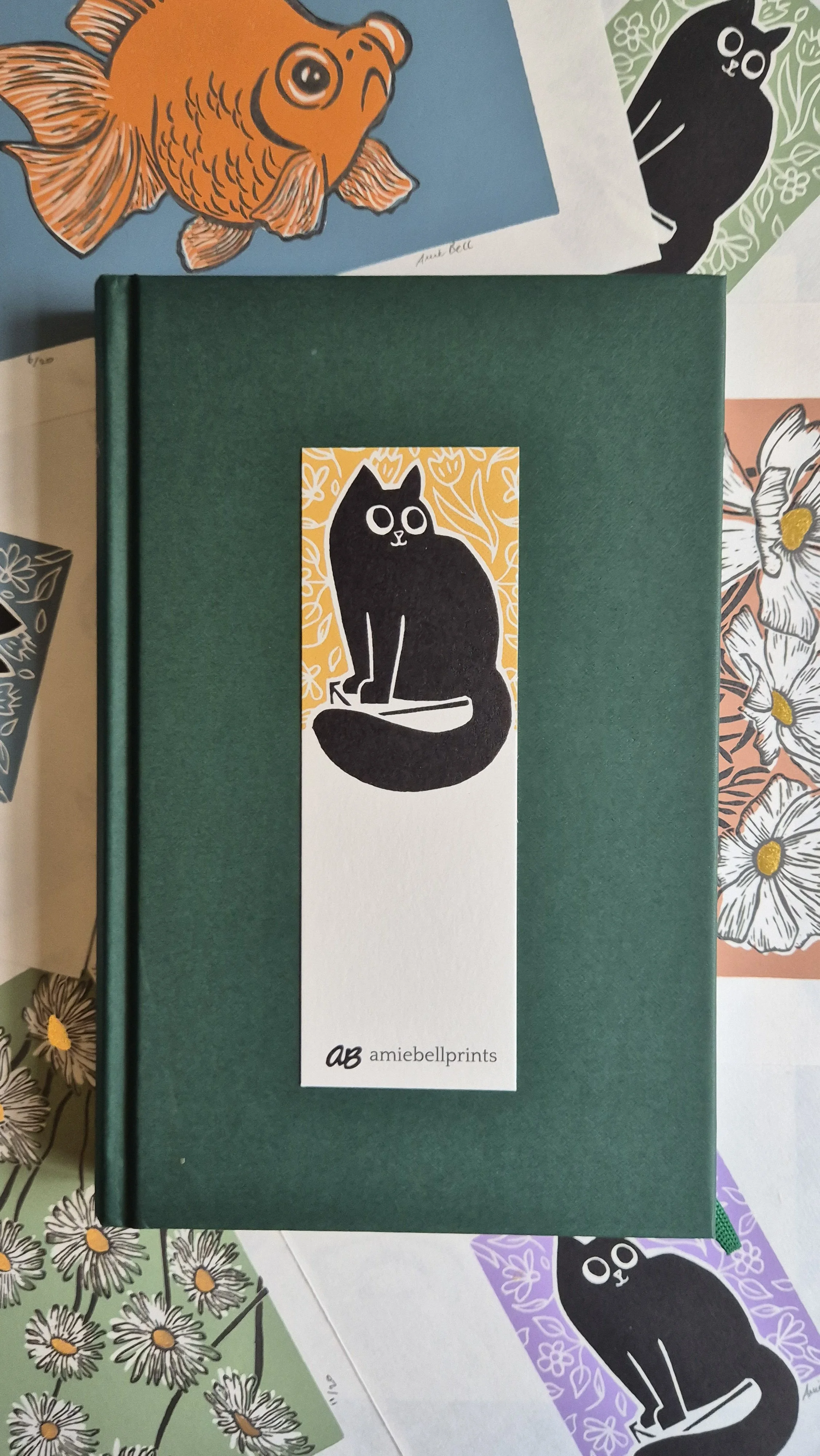 Cat Bookmark (Green & Yellow) (Copy)