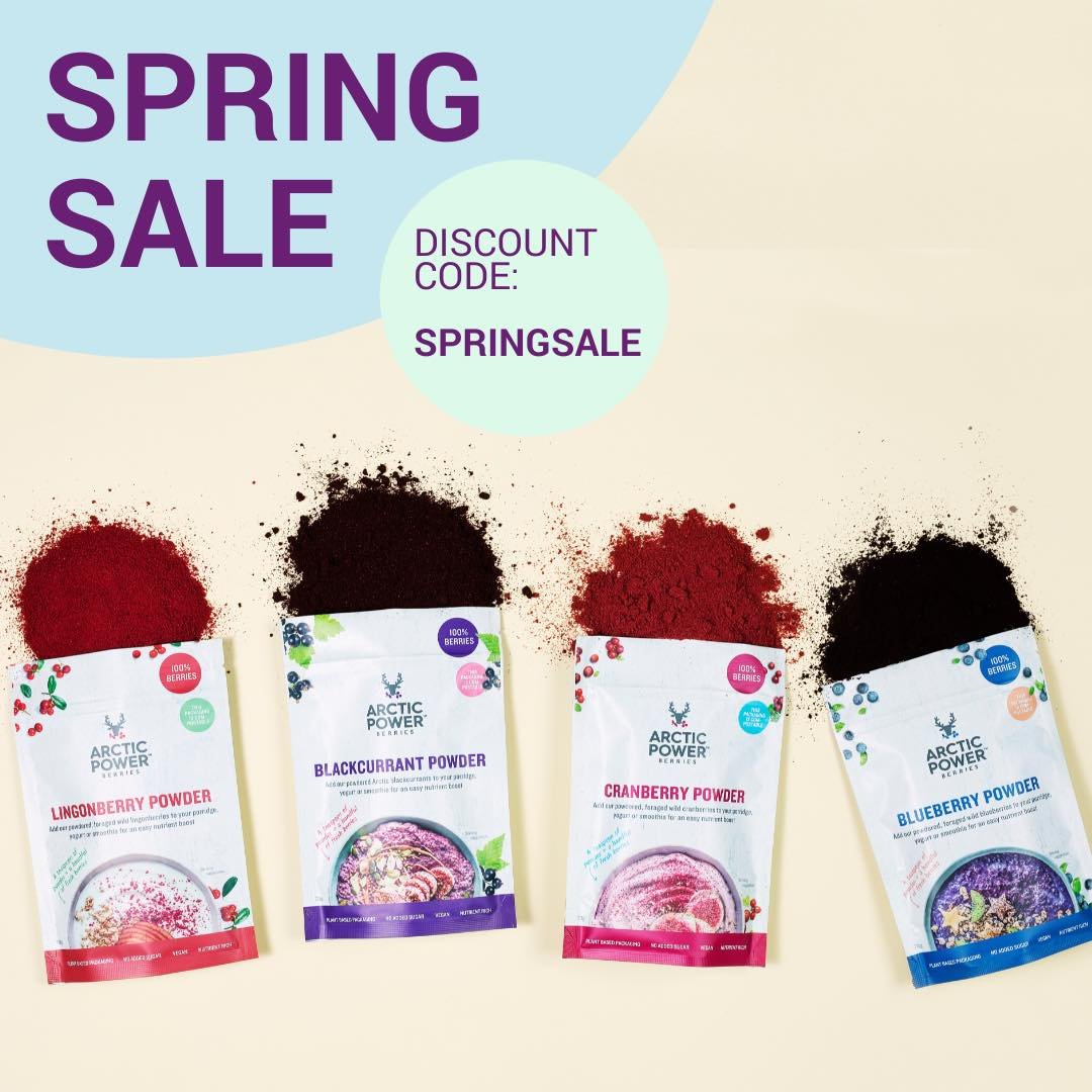 Our spring sale has landed 🌸🌱🌼🌿

Save 15% off all your favourite wild berries with our discount code: SPRINGSALE 

Be quick as this code is only valid until next Monday, whilst stock lasts! 💜