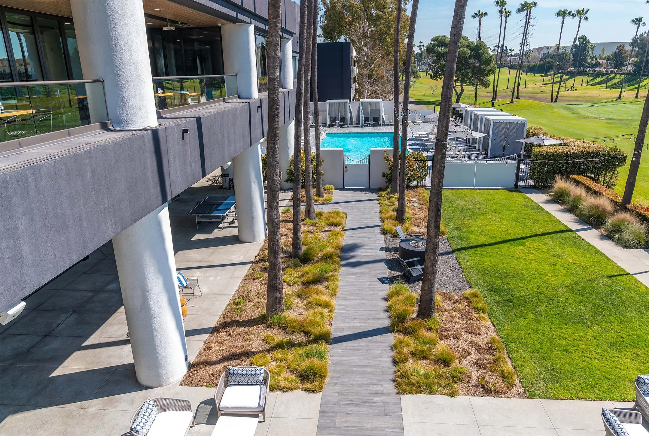 Outdoor pool in the Westdrift Manhattan Beach Hotel in Los Angeles