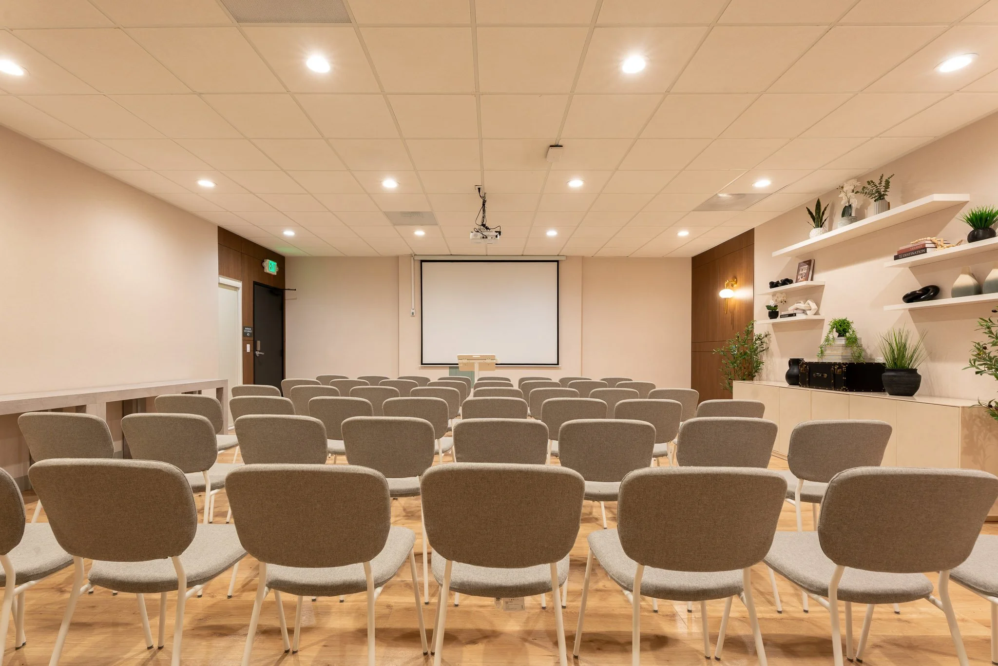Conference room with chairs in a hotel's event venue