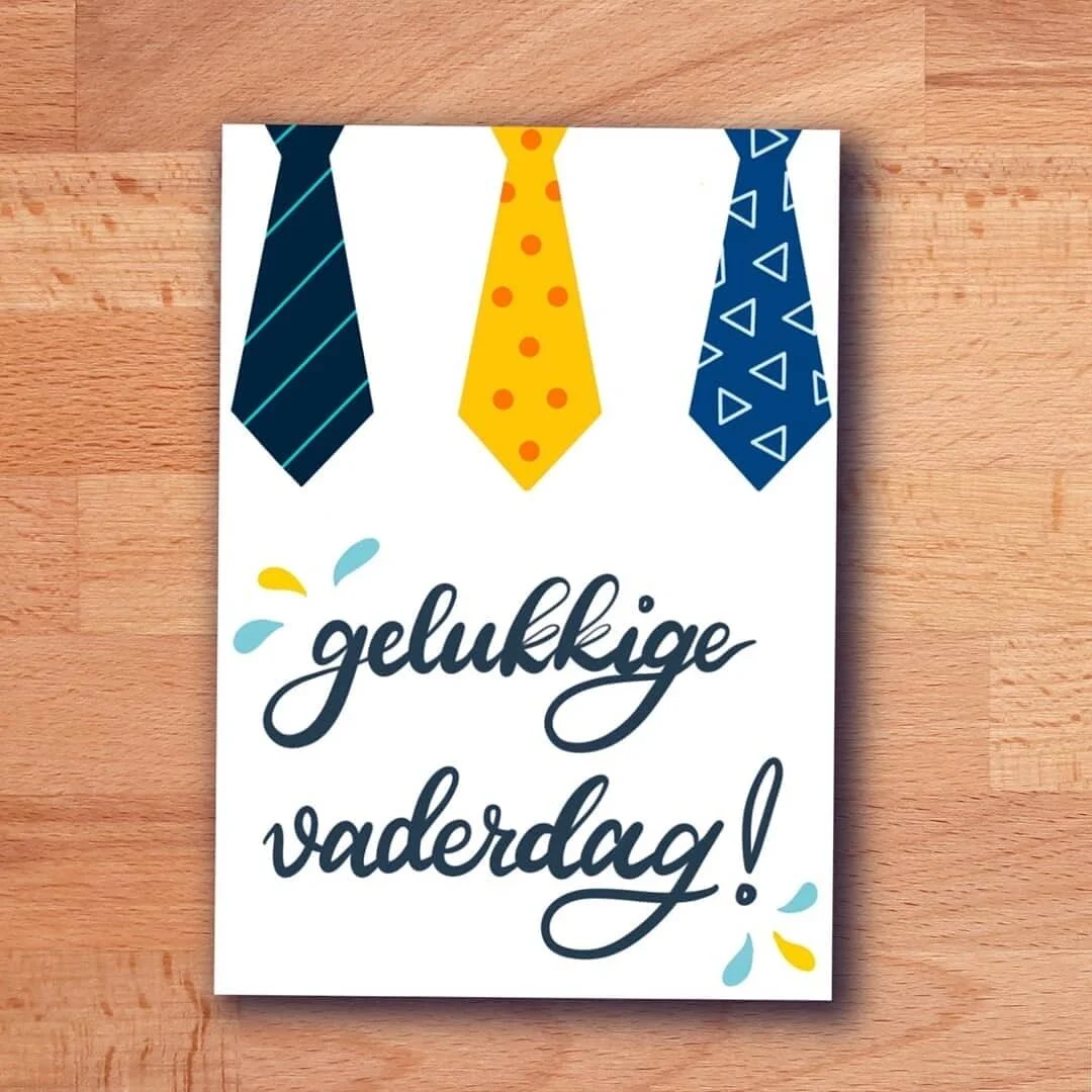 Father’s Day postcard gelukkige vaderdag Dutch postcard