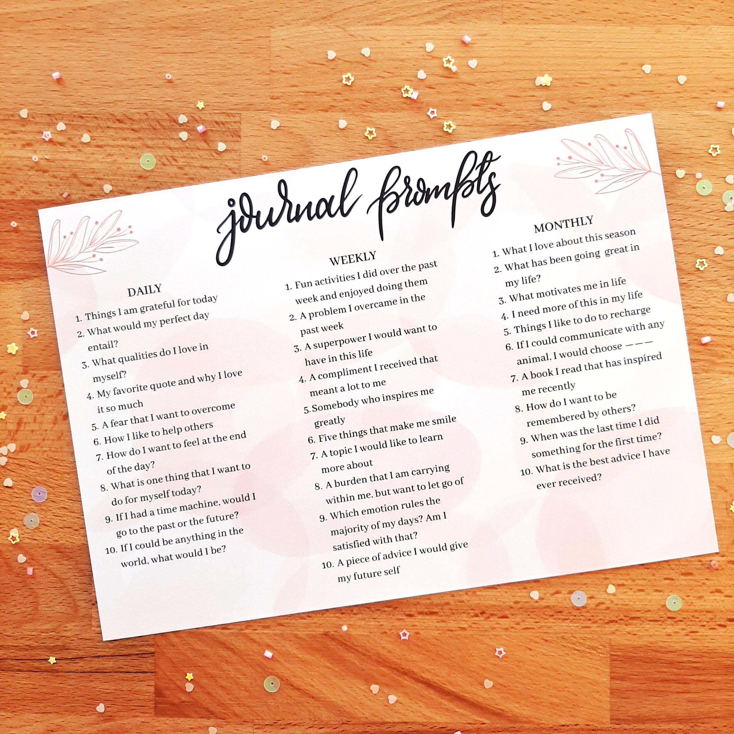 Journal prompts