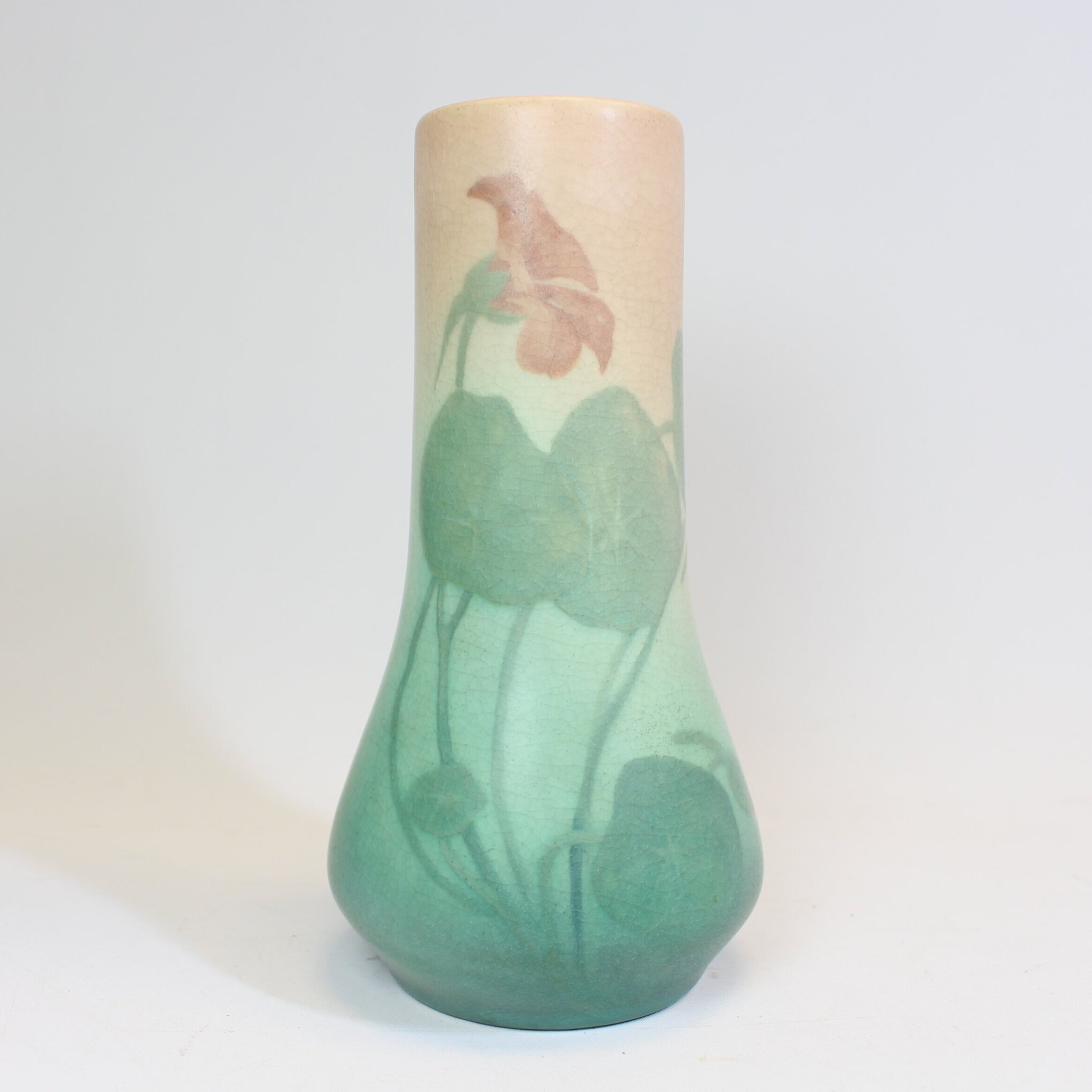 SOLD, Lincoln, Rookwood Floral Vellum Vase