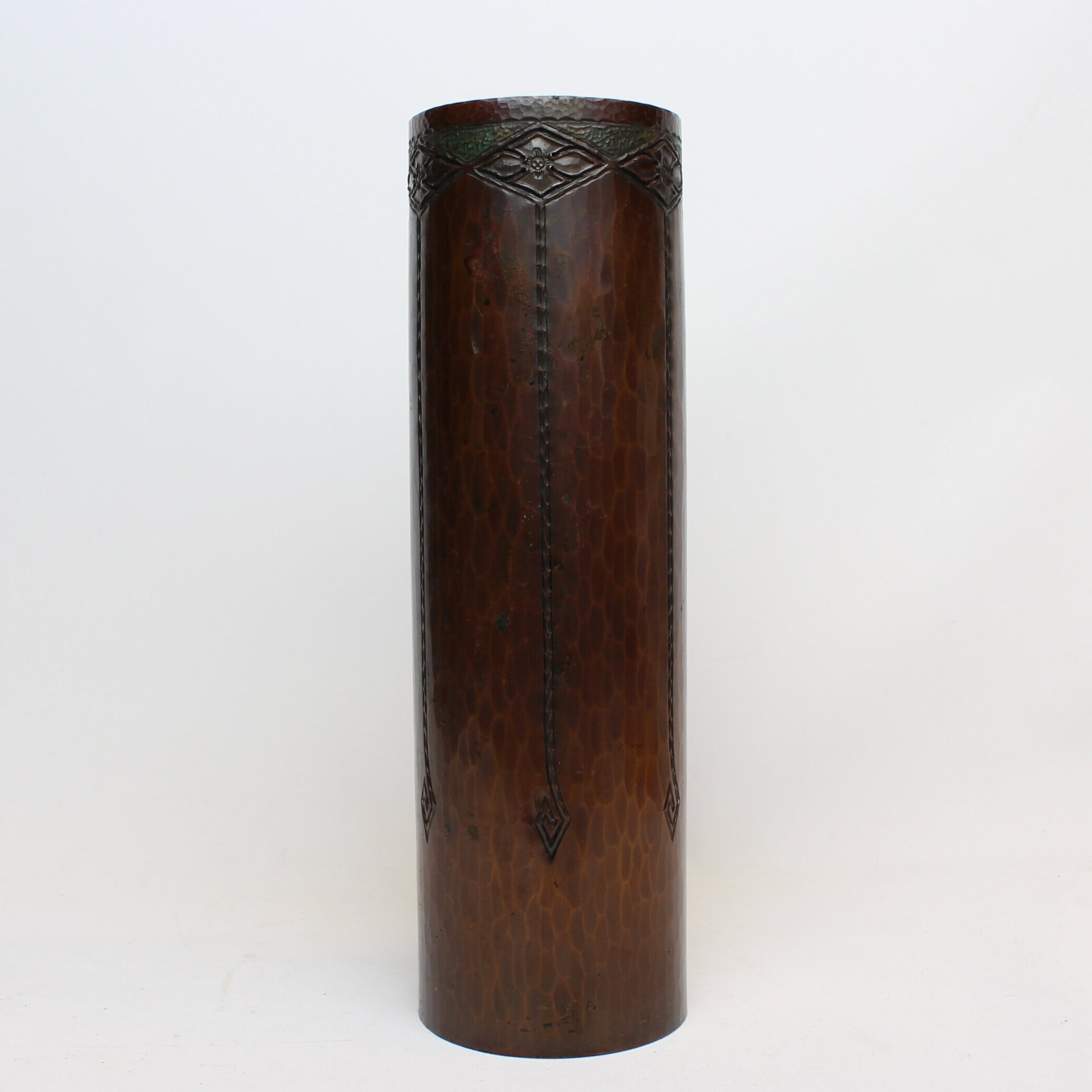 SOLD, Large Roycroft Dogwood Cylinder Vase