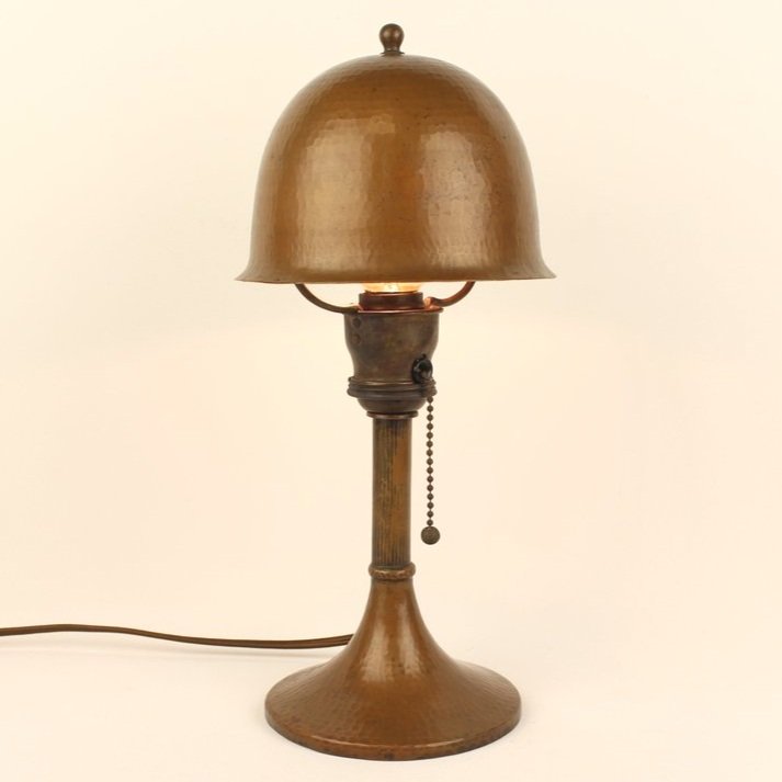 SOLD, Roycroft Helmet Lamp