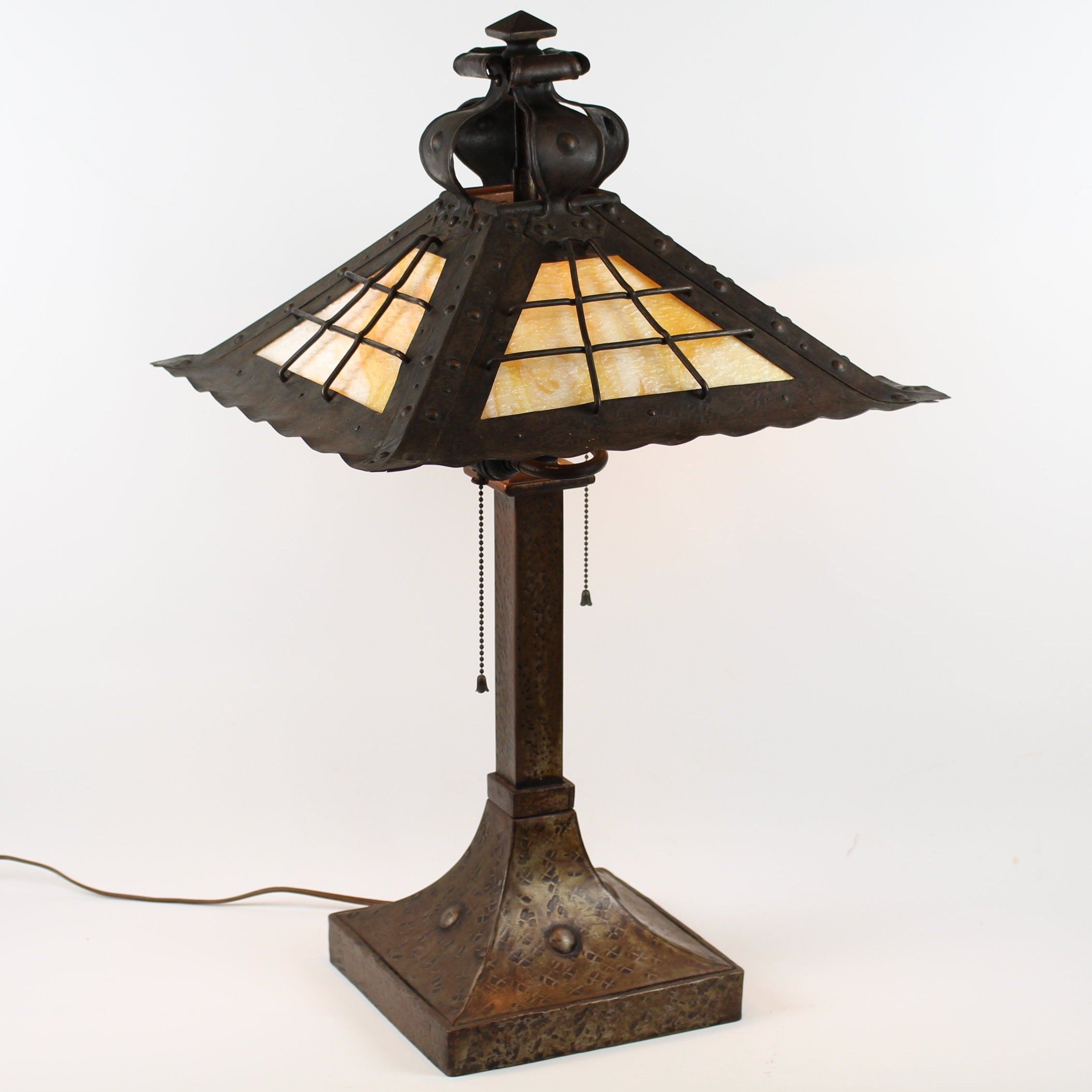 Large Arts &amp; Crafts Wrought Iron Lamp