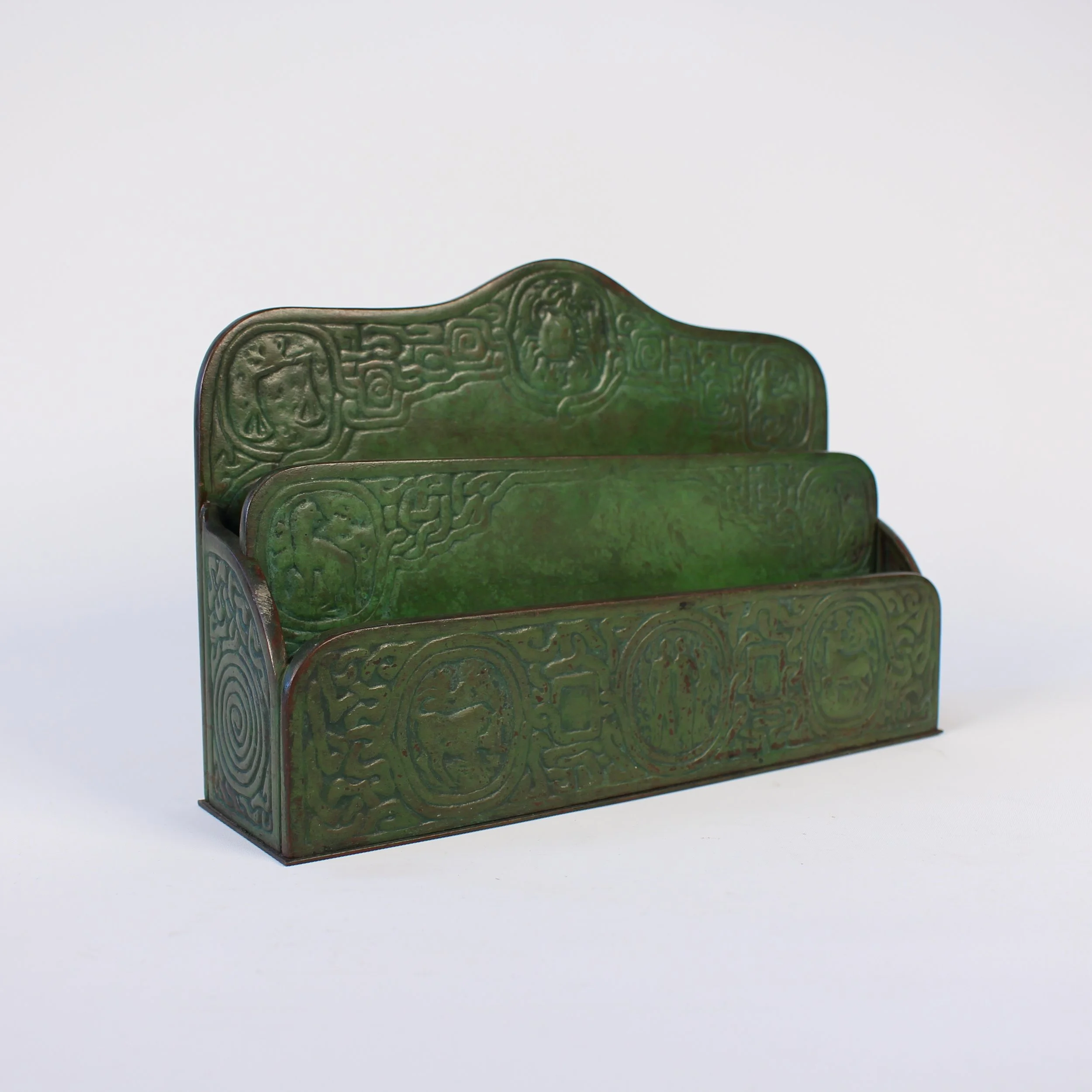 SOLD, Tiffany Studios Zodiac Letter Rack