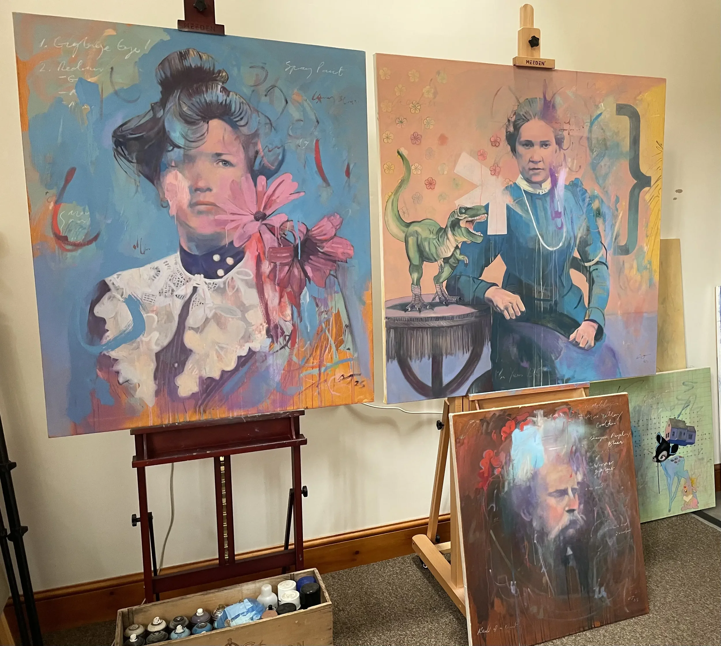 Carte Vista paintings in the barn