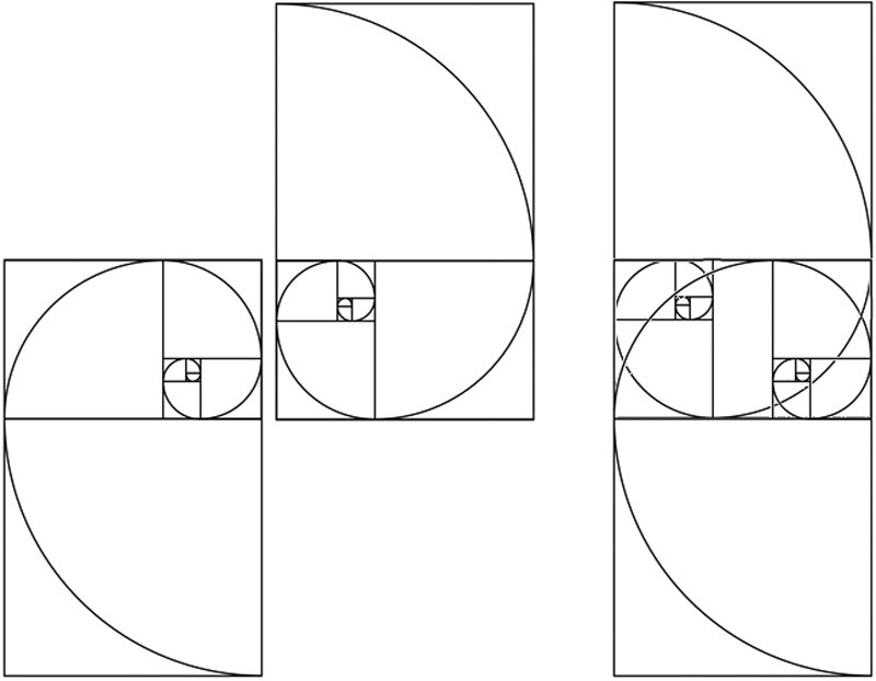 Winter 2007–08 — Garden Geometry idea, Golden Spirals, Separate and Overlapping