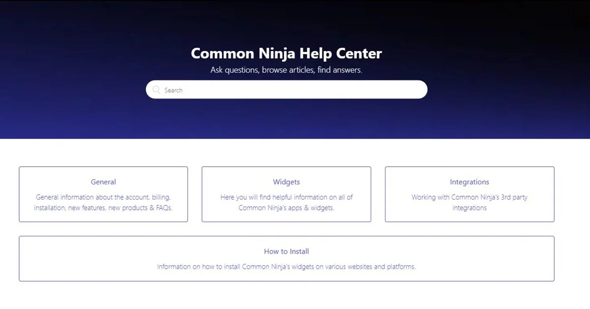 Common Ninja help center