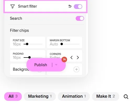 Enable smart filter