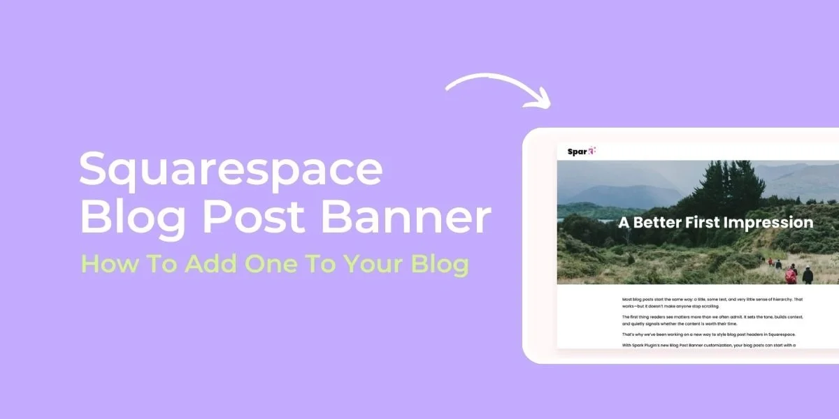 Squarespace blog post banner - main image
