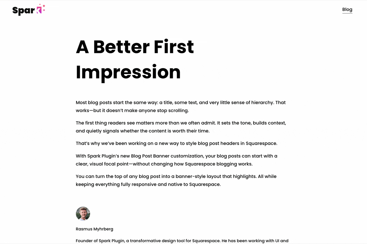 Blog post banner animation